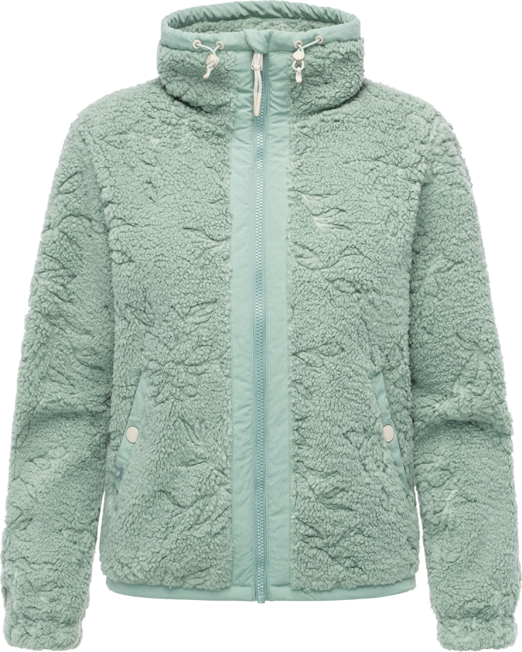 Weiche Plüschjacke mit verstellbarem Kragen "Nordicka II" Dusty Green