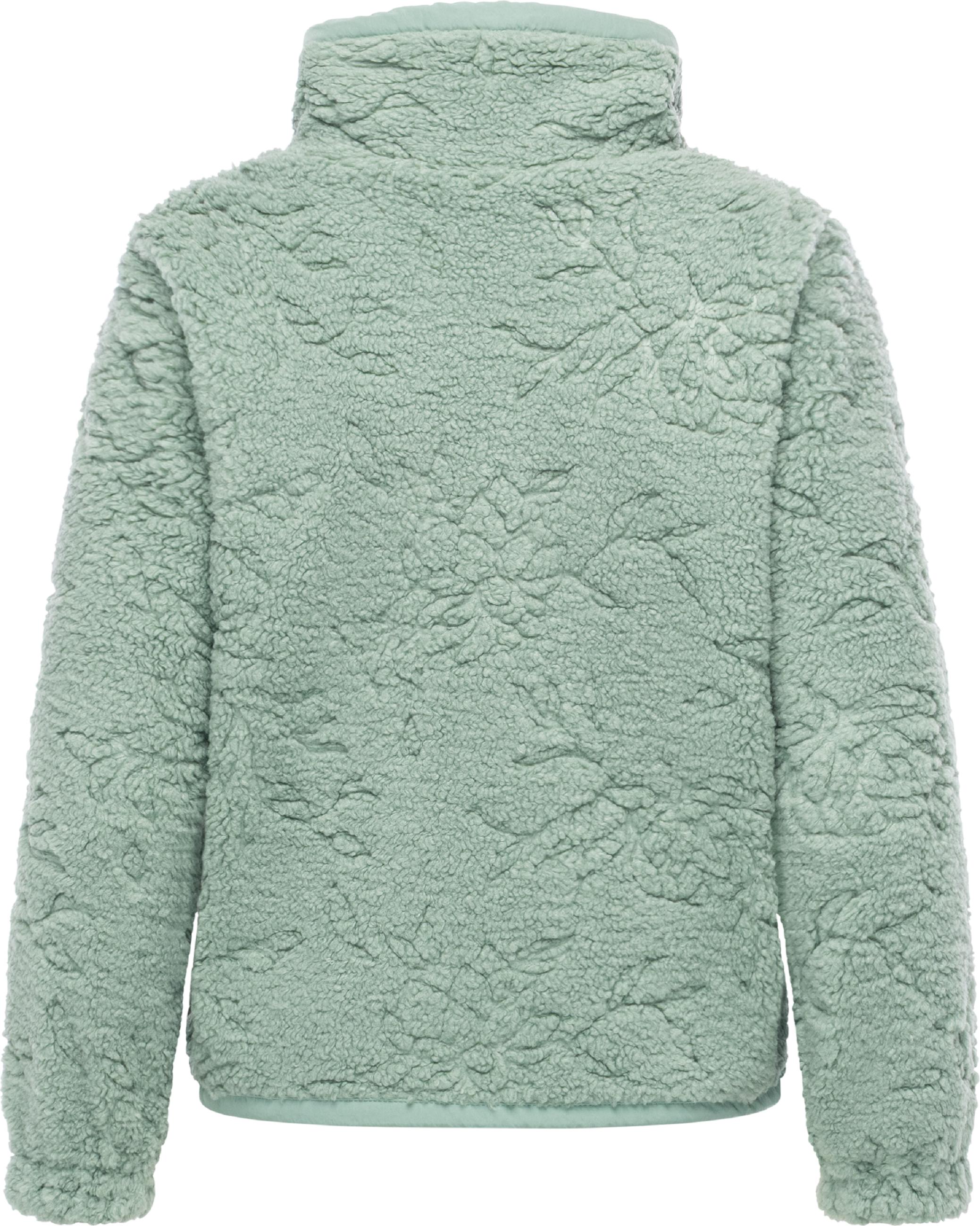 Weiche Plüschjacke mit verstellbarem Kragen "Nordicka II" Dusty Green