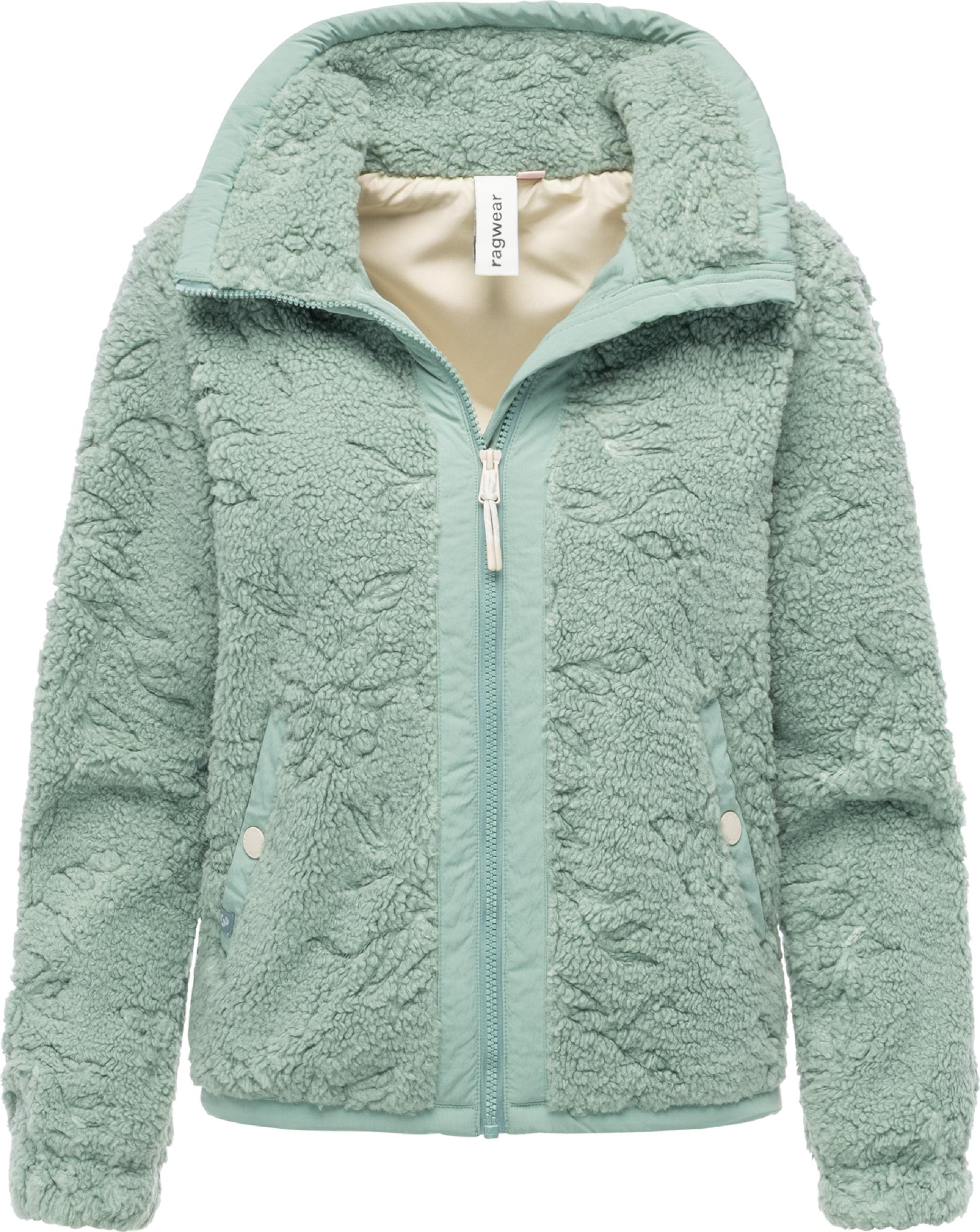 Weiche Plüschjacke mit verstellbarem Kragen "Nordicka II" Dusty Green