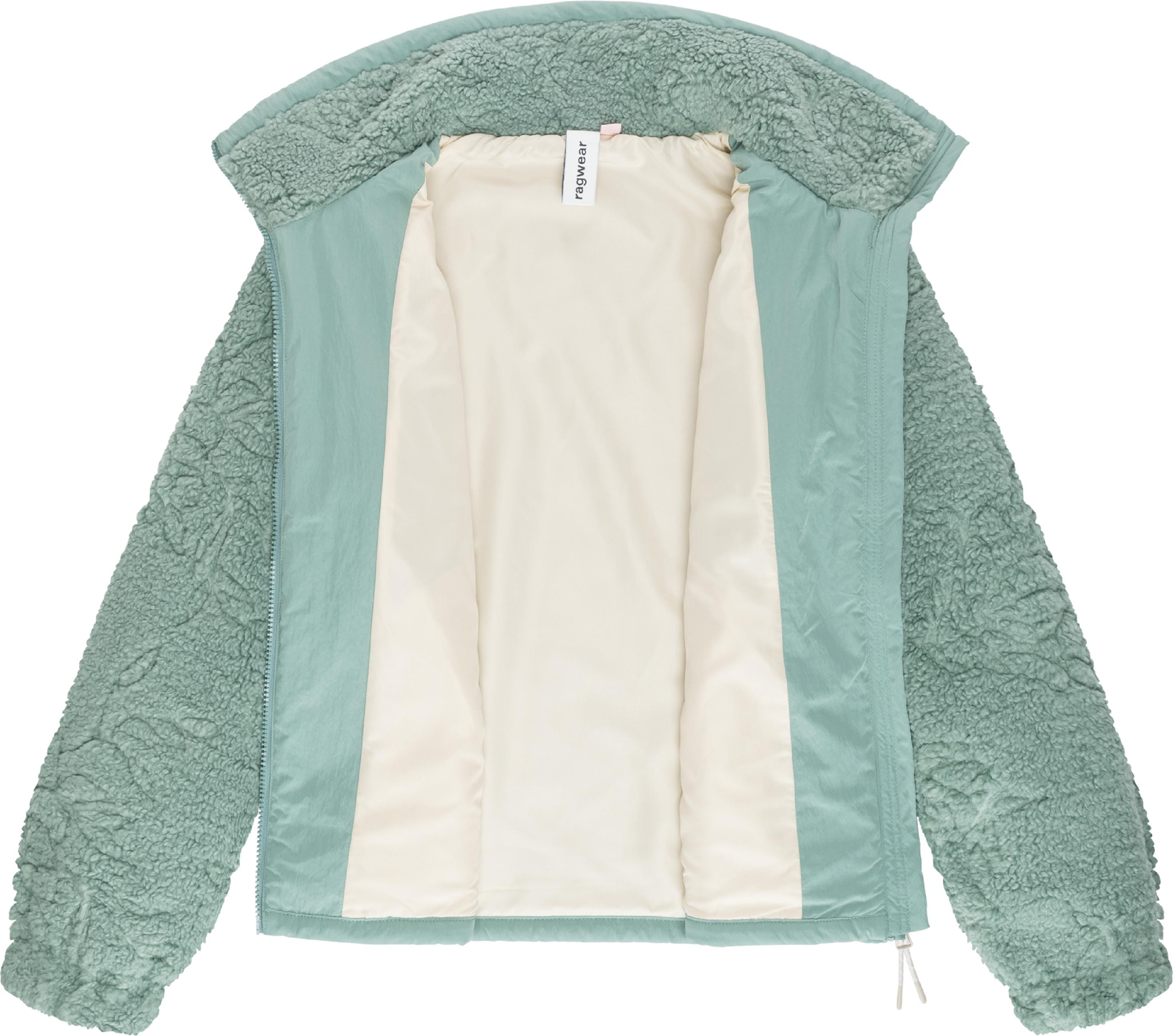 Weiche Plüschjacke mit verstellbarem Kragen "Nordicka II" Dusty Green