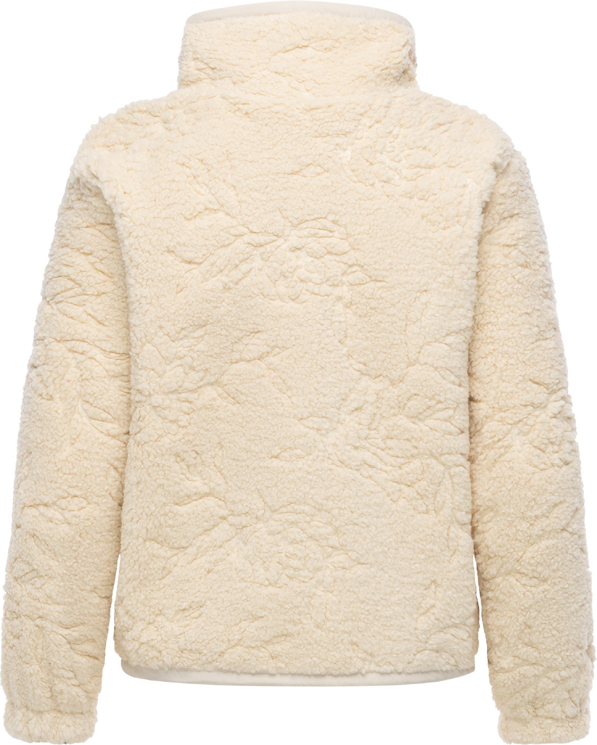 Weiche Plüschjacke mit verstellbarem Kragen "Nordicka II" Ecru