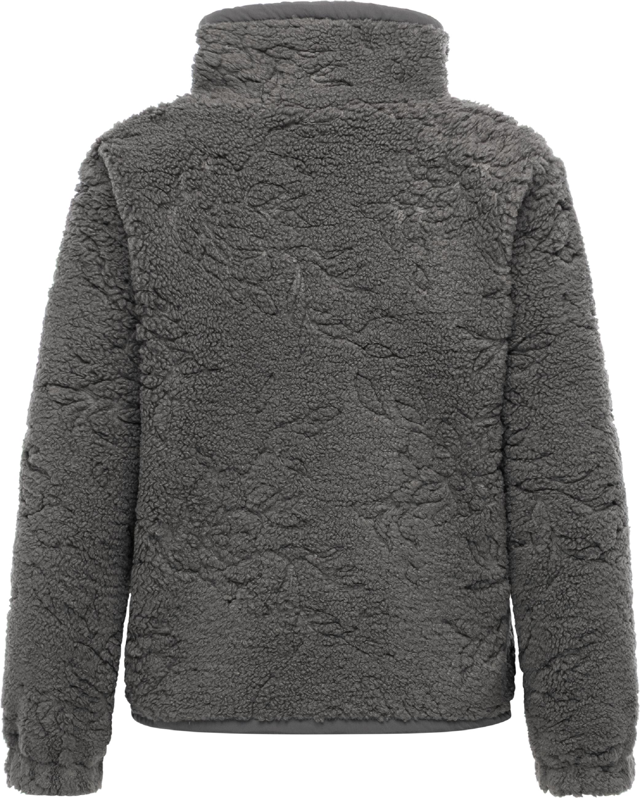 Weiche Plüschjacke mit verstellbarem Kragen "Nordicka II" Stone Grey