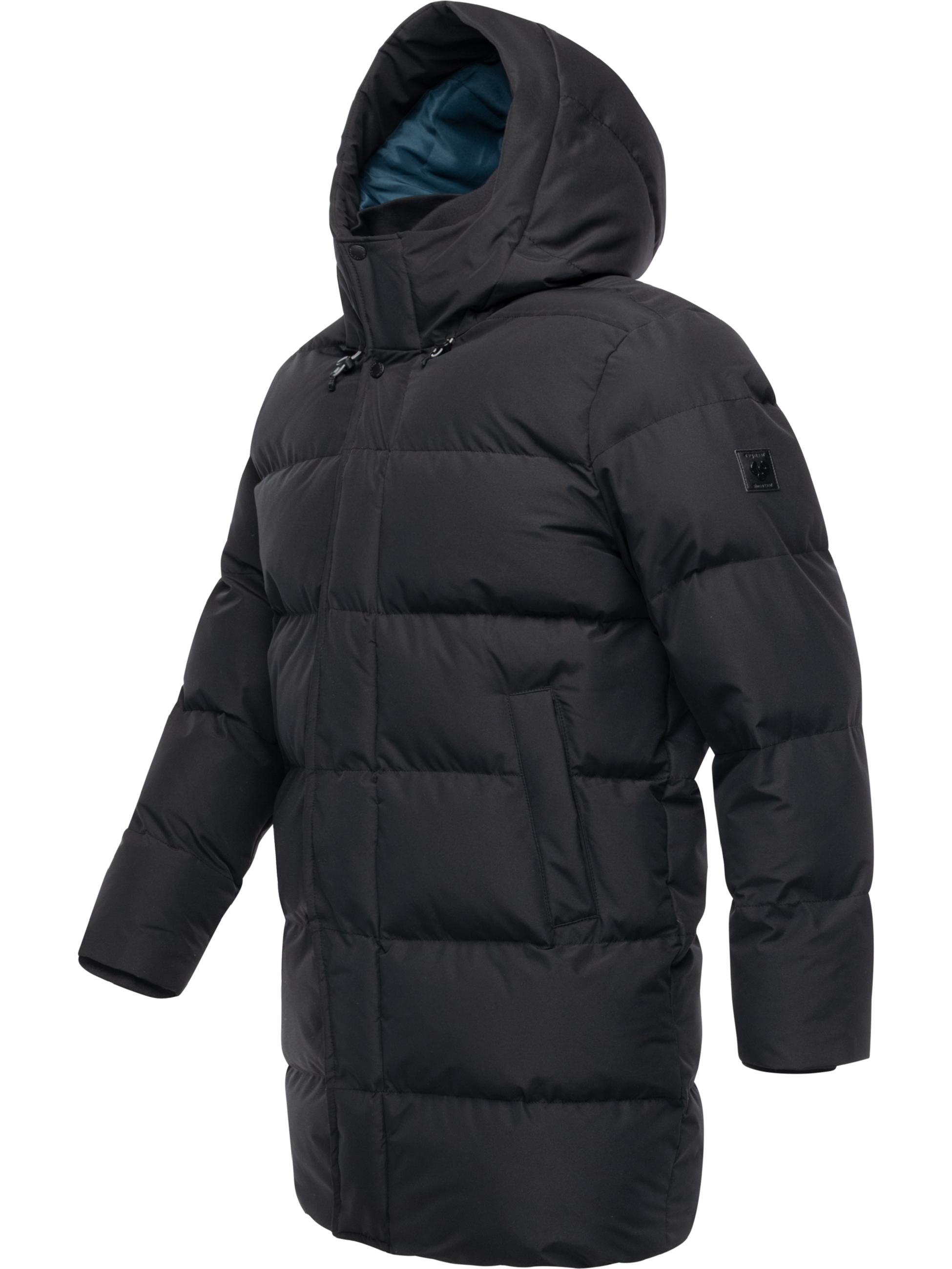 Wasserdichter Winter Steppmantel mit Kapuze "Nortday" Black