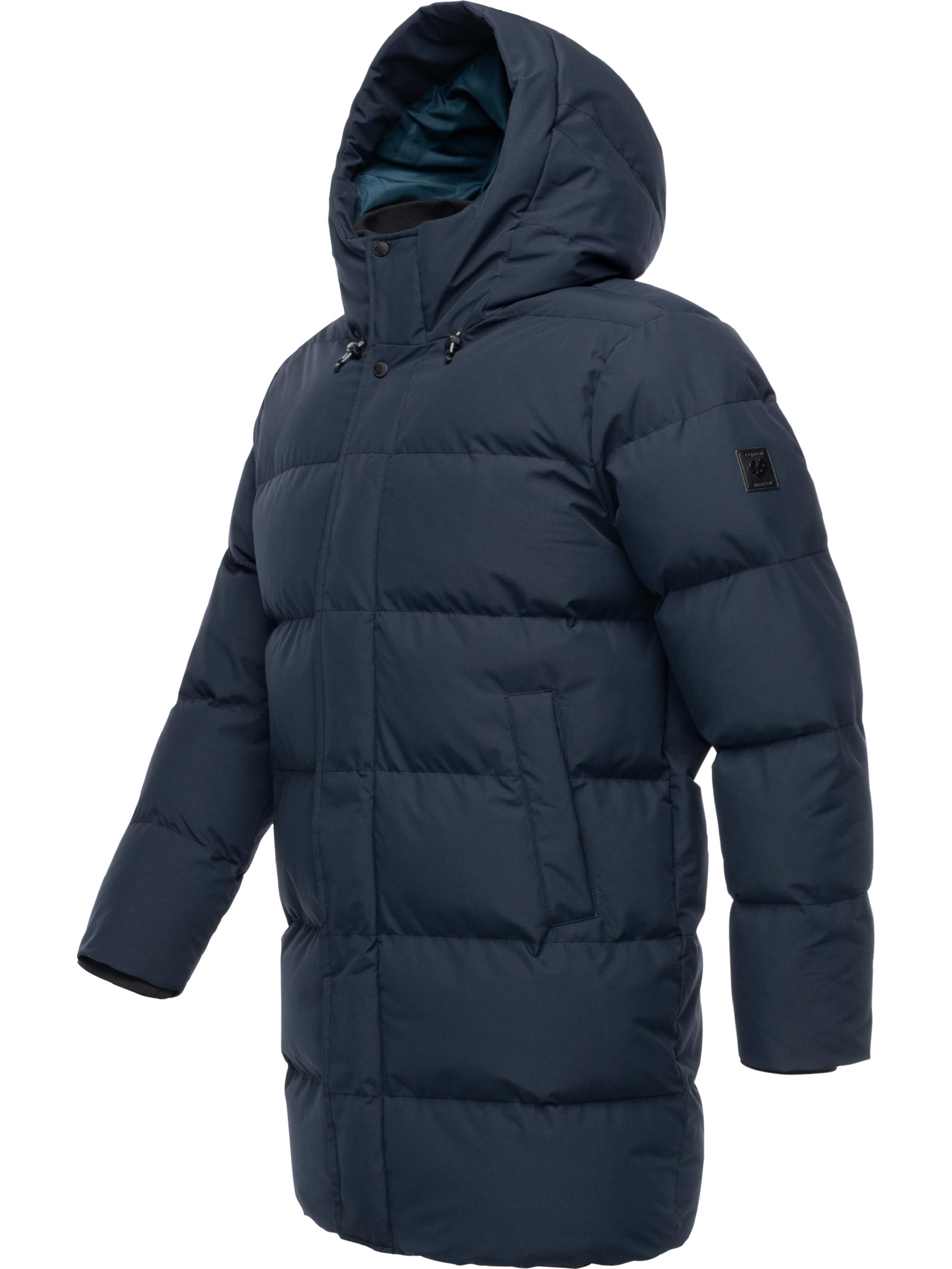 Wasserdichter Winter Steppmantel mit Kapuze "Nortday" Navy
