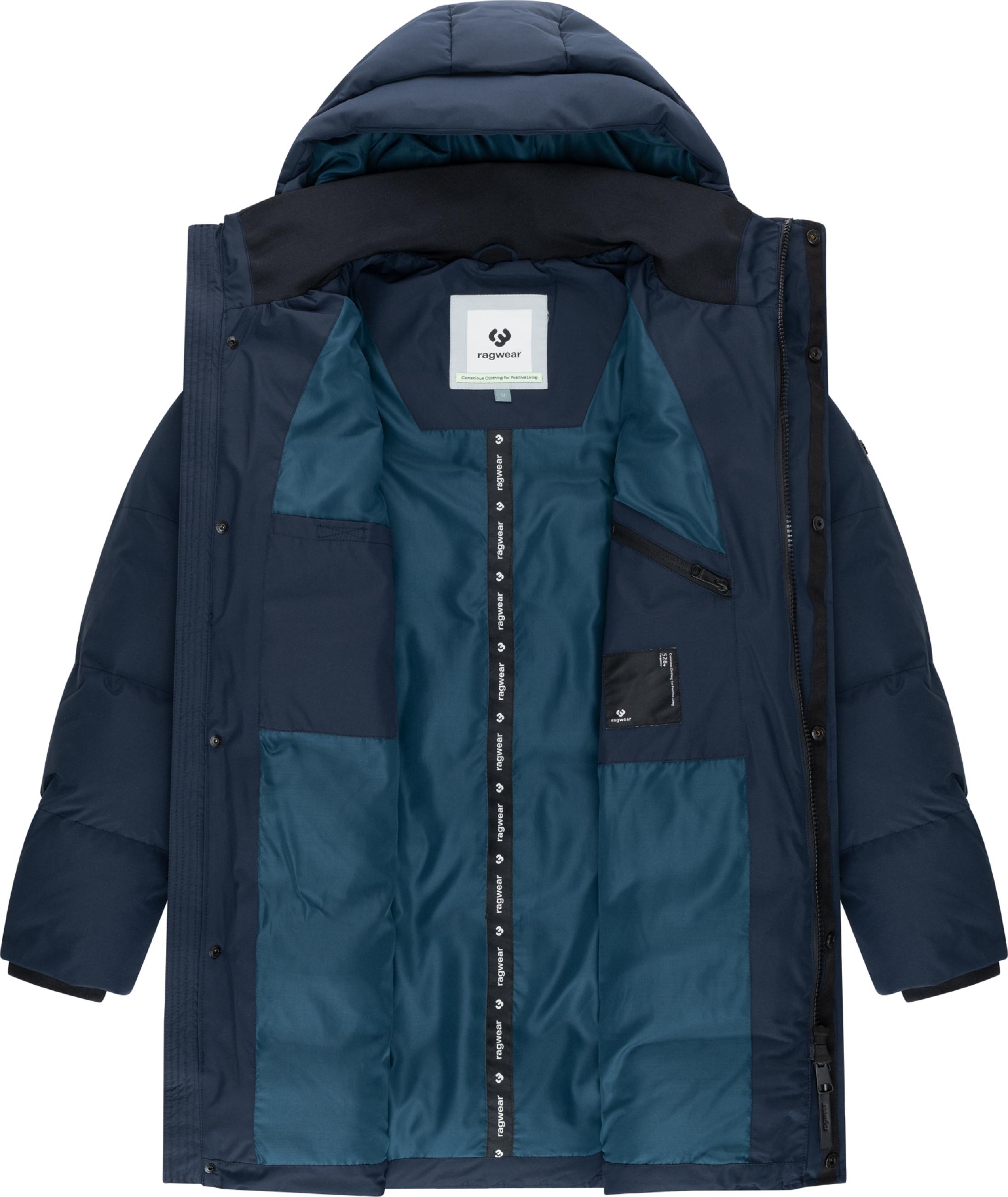 Wasserdichter Winter Steppmantel mit Kapuze "Nortday" Navy