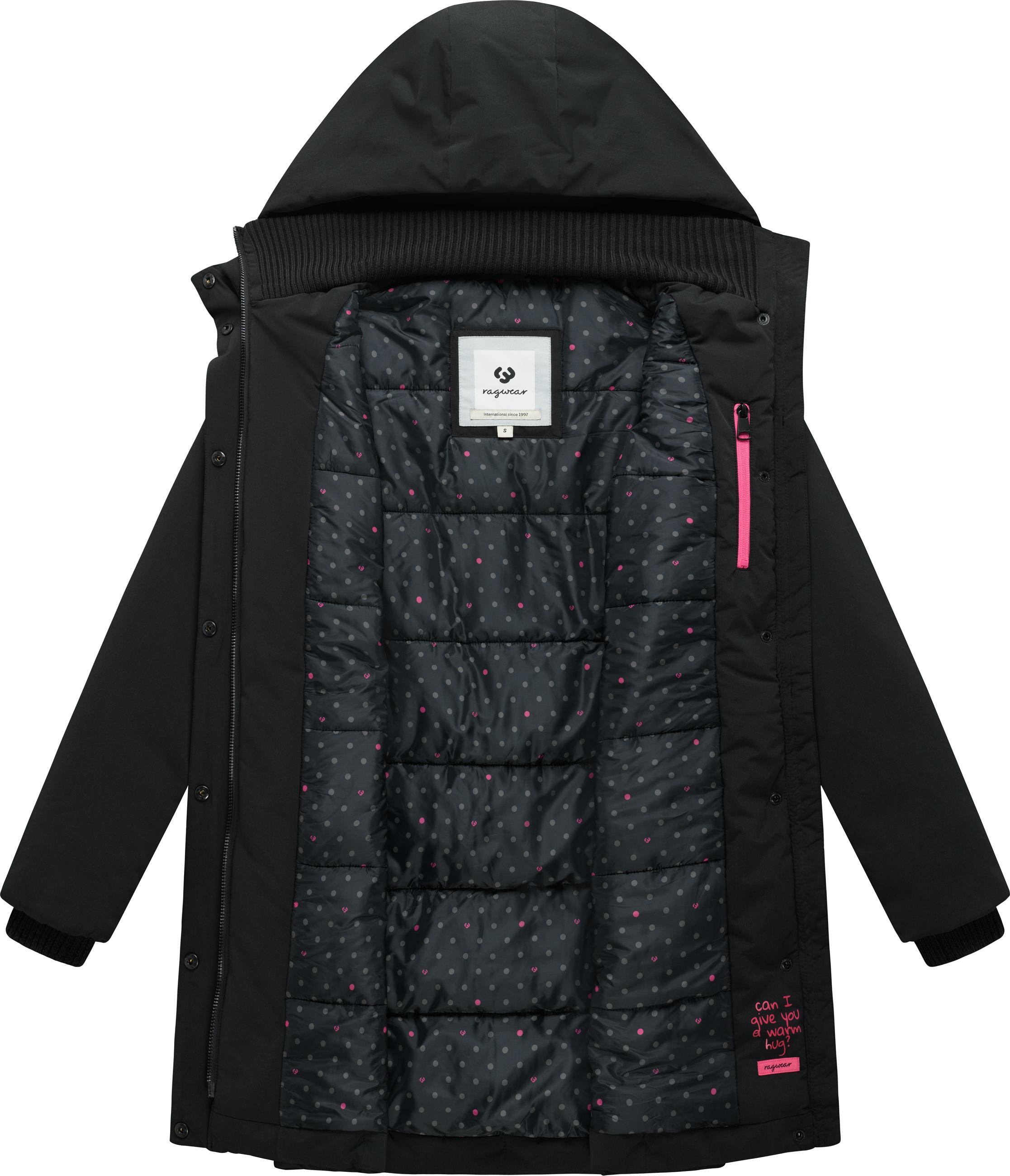 Winter Kurzmantel mit Taillengürtel "Northe Y" Black