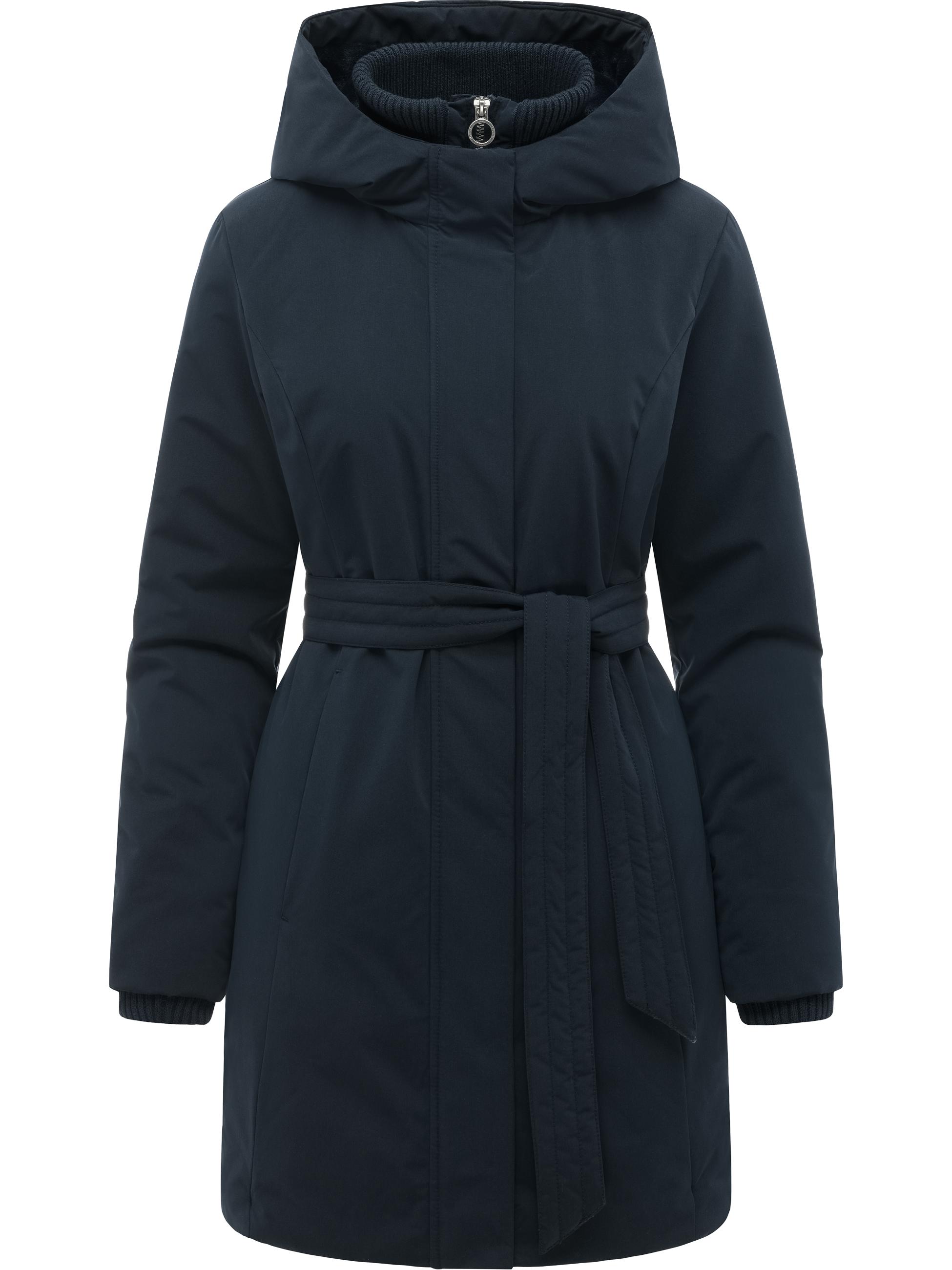 Winter Kurzmantel mit Taillengürtel "Northe Y" Navy