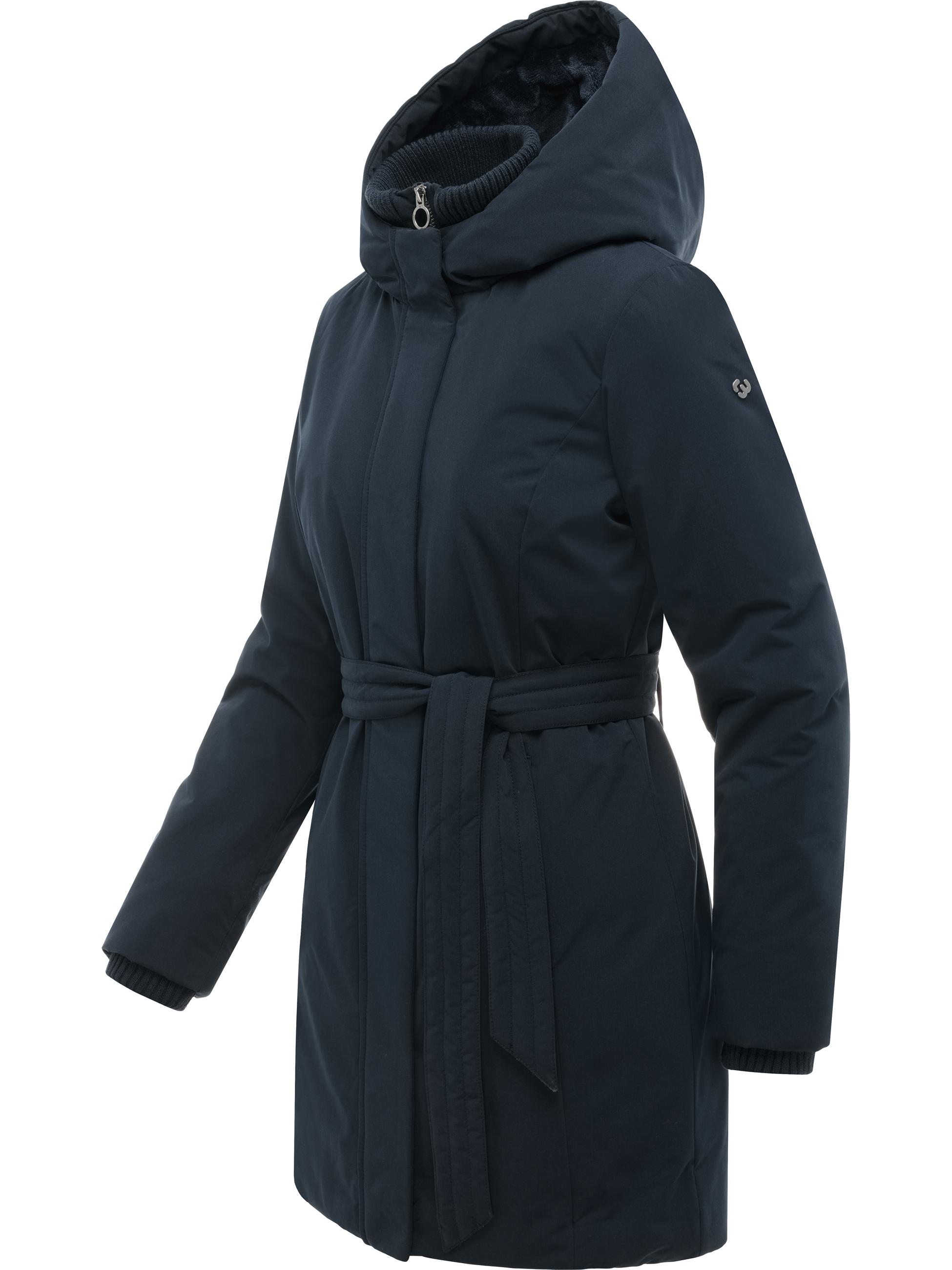 Winter Kurzmantel mit Taillengürtel "Northe Y" Navy