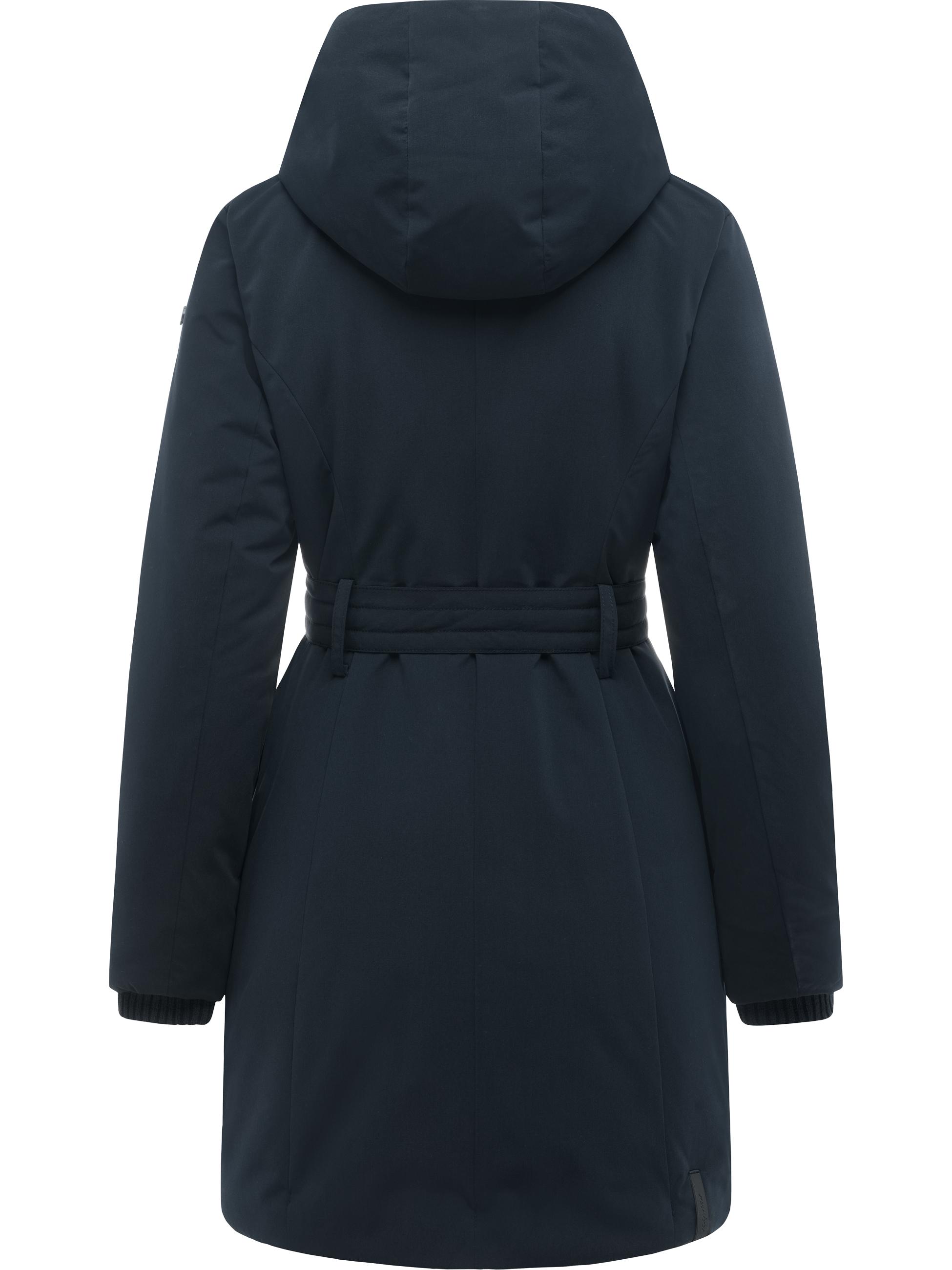 Winter Kurzmantel mit Taillengürtel "Northe Y" Navy