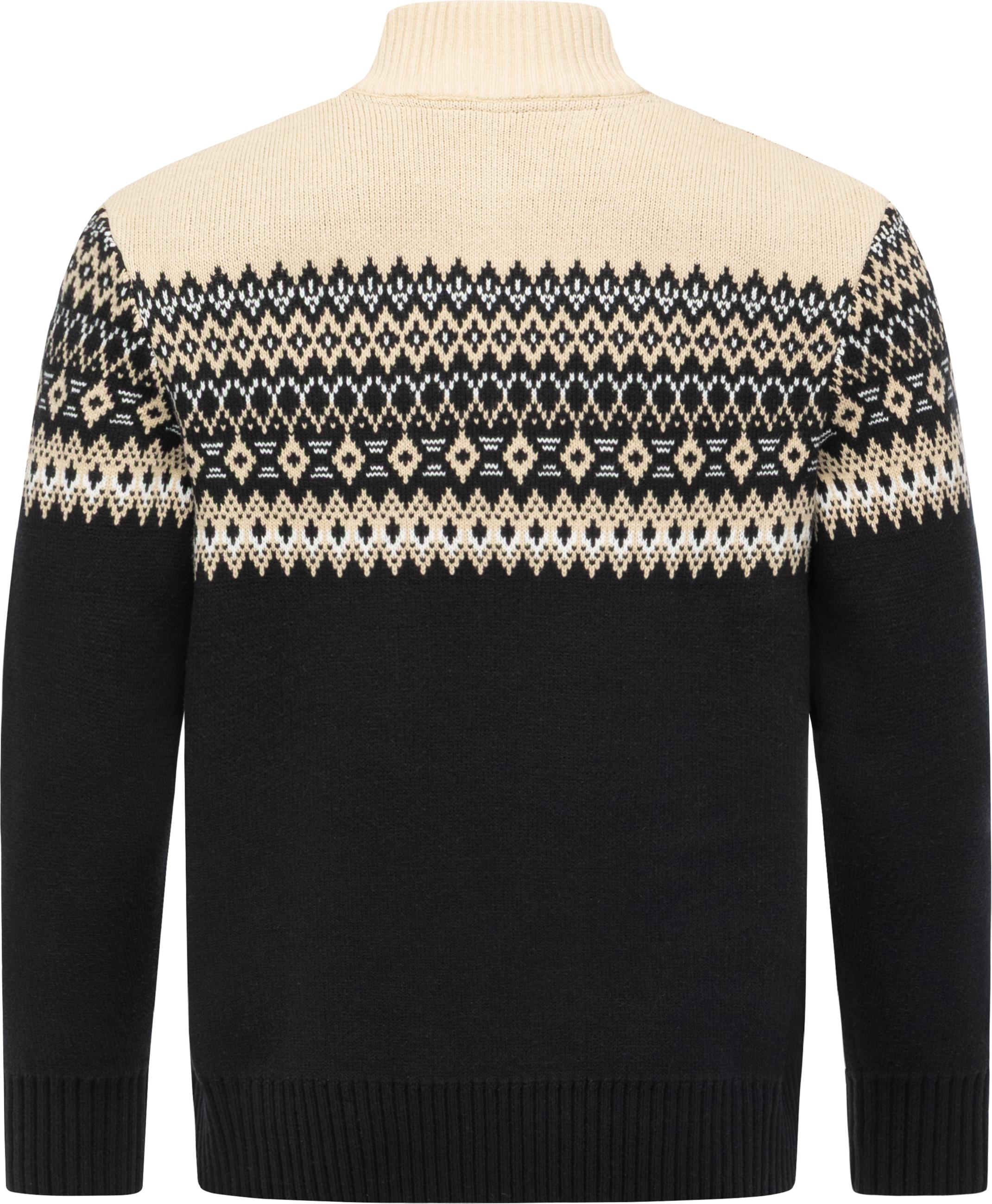 Norweger Strickpullover mit Zipper Norwaian Black