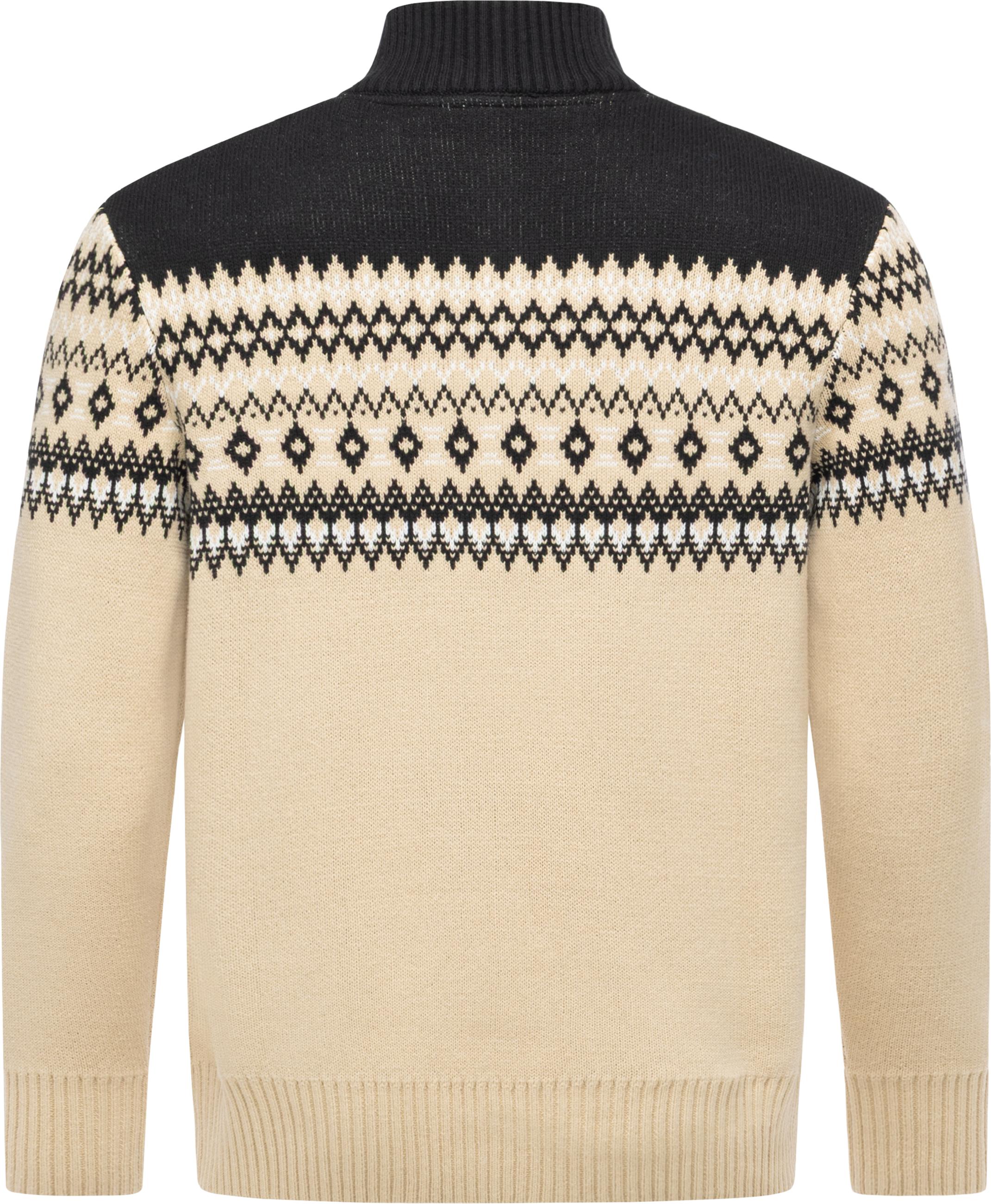Norweger Strickpullover mit Zipper Norwaian Sand