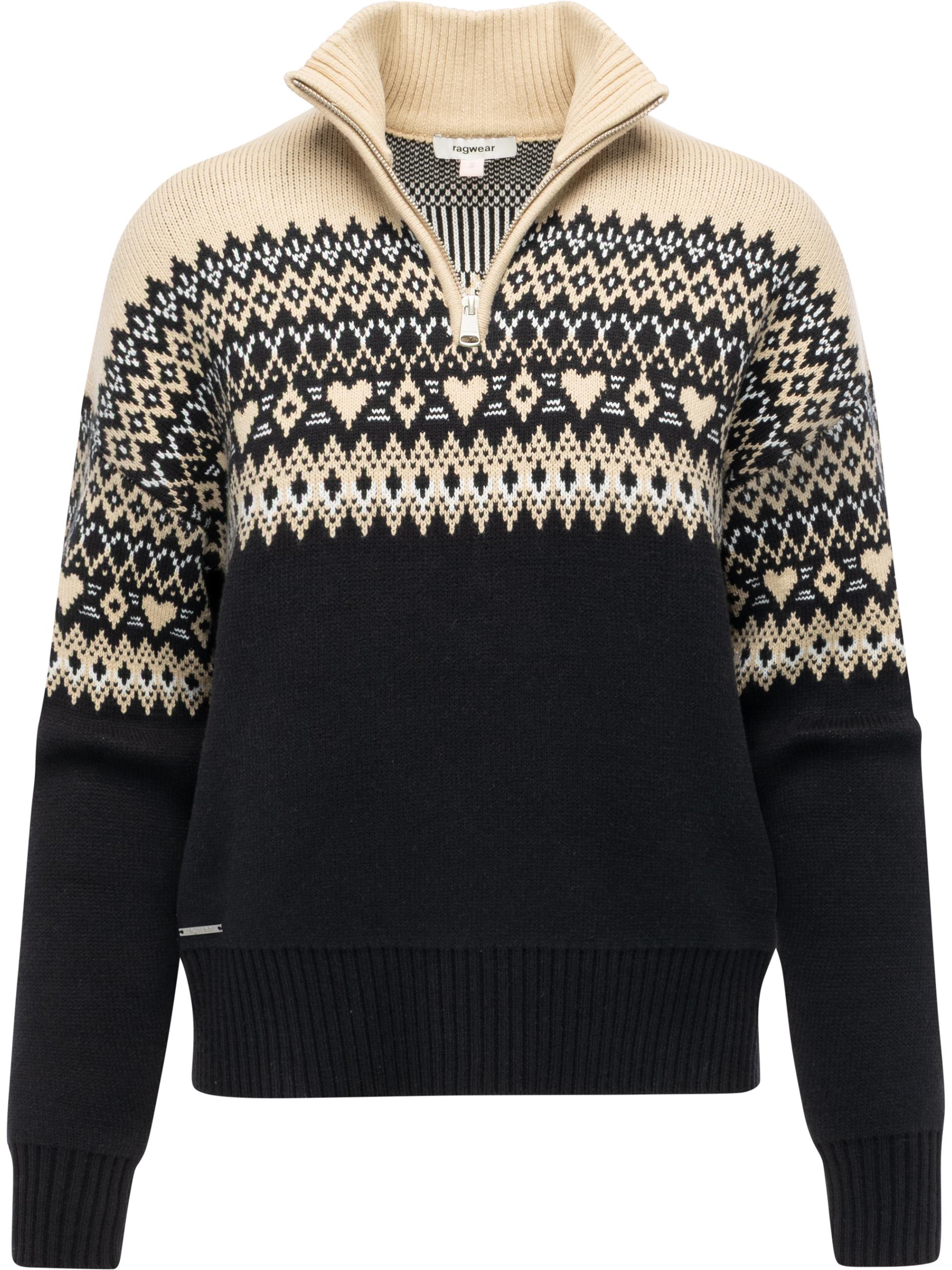 Norweger Strickpullover mit Zipper Norwie Black