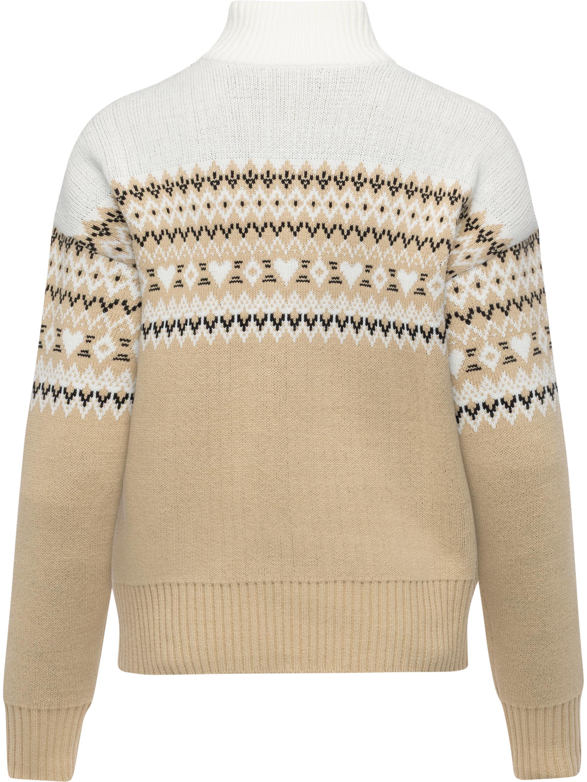 Norweger Strickpullover mit Zipper Norwie Sand