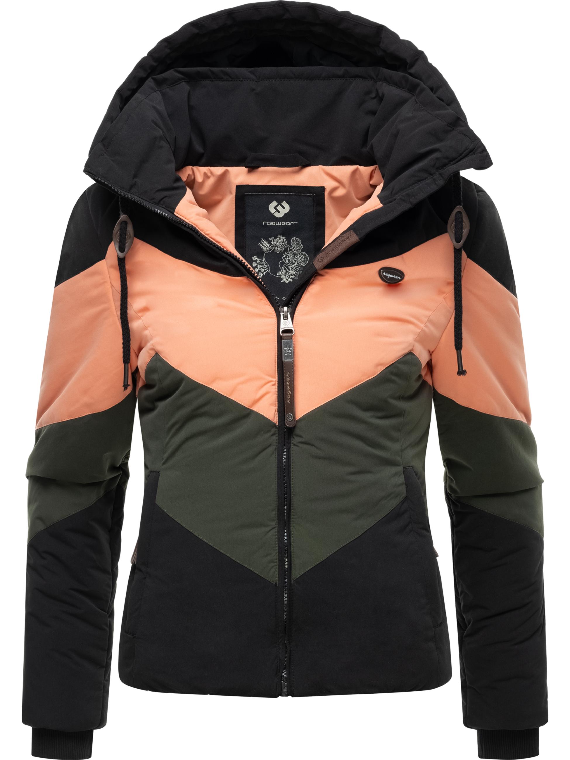 Winter Steppjacke Multicolor mit Kapuze "Novva Block" Black22