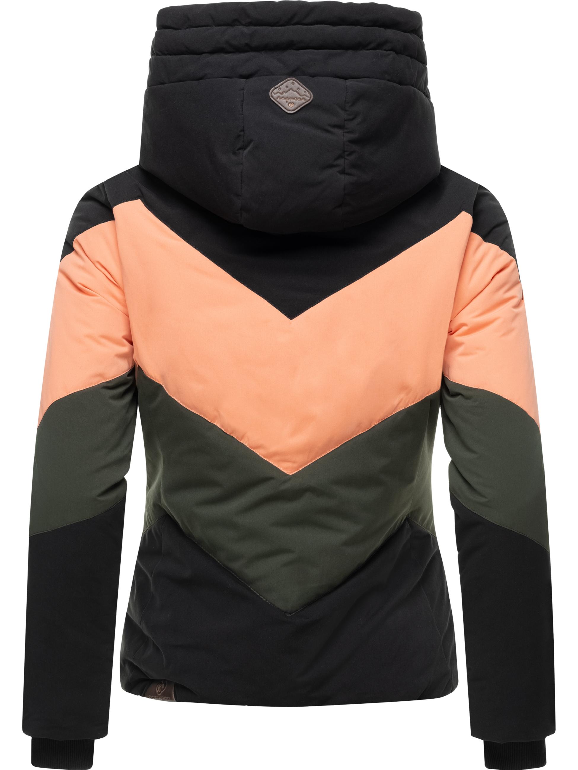 Winter Steppjacke Multicolor mit Kapuze "Novva Block" Black22