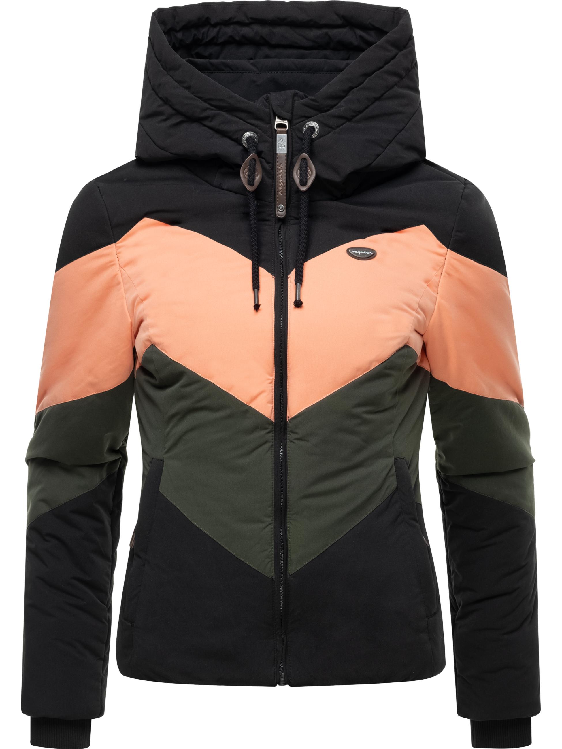 Winter Steppjacke Multicolor mit Kapuze "Novva Block" Black22