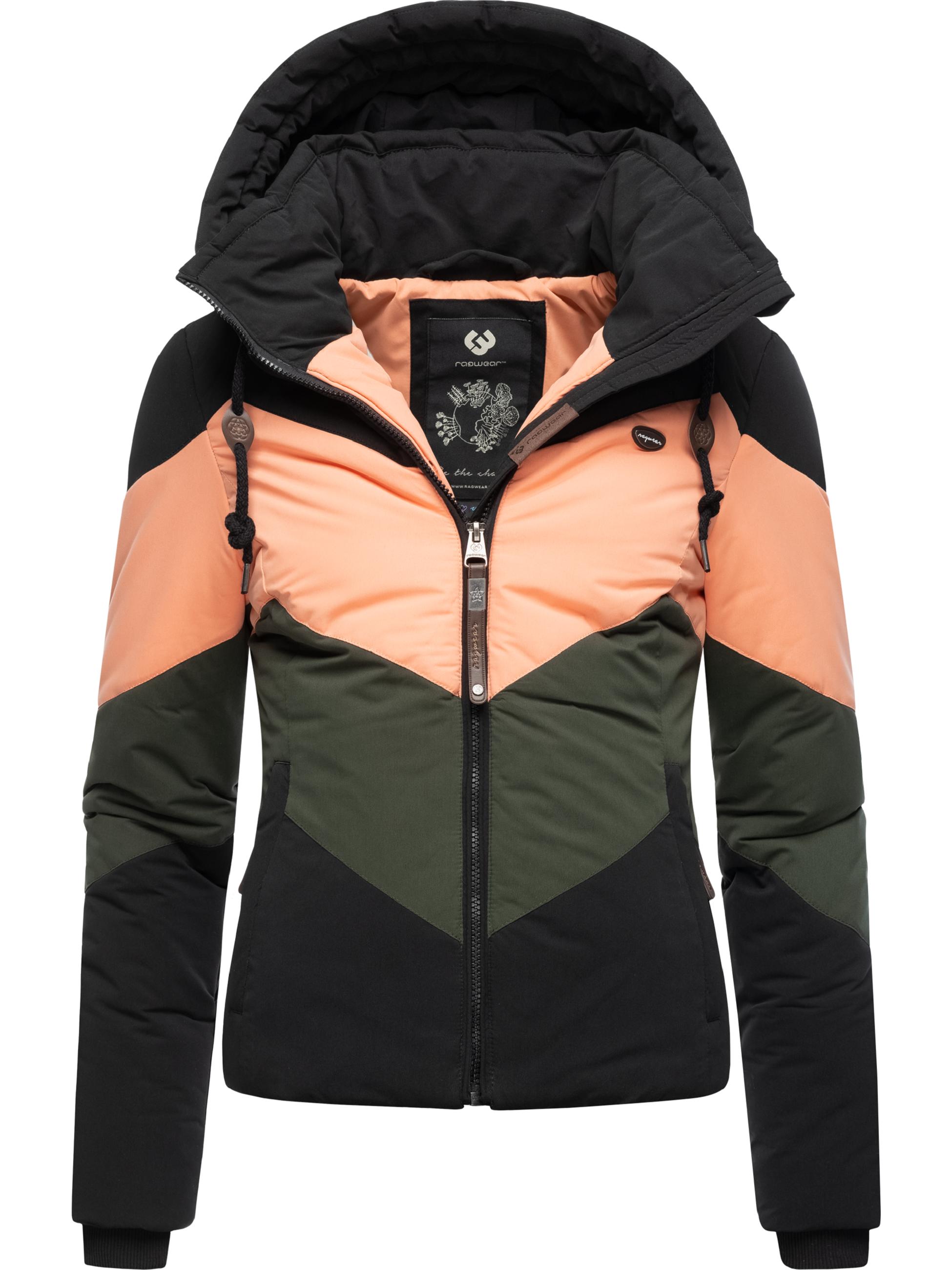 Winter Steppjacke Multicolor mit Kapuze "Novva Block" Black