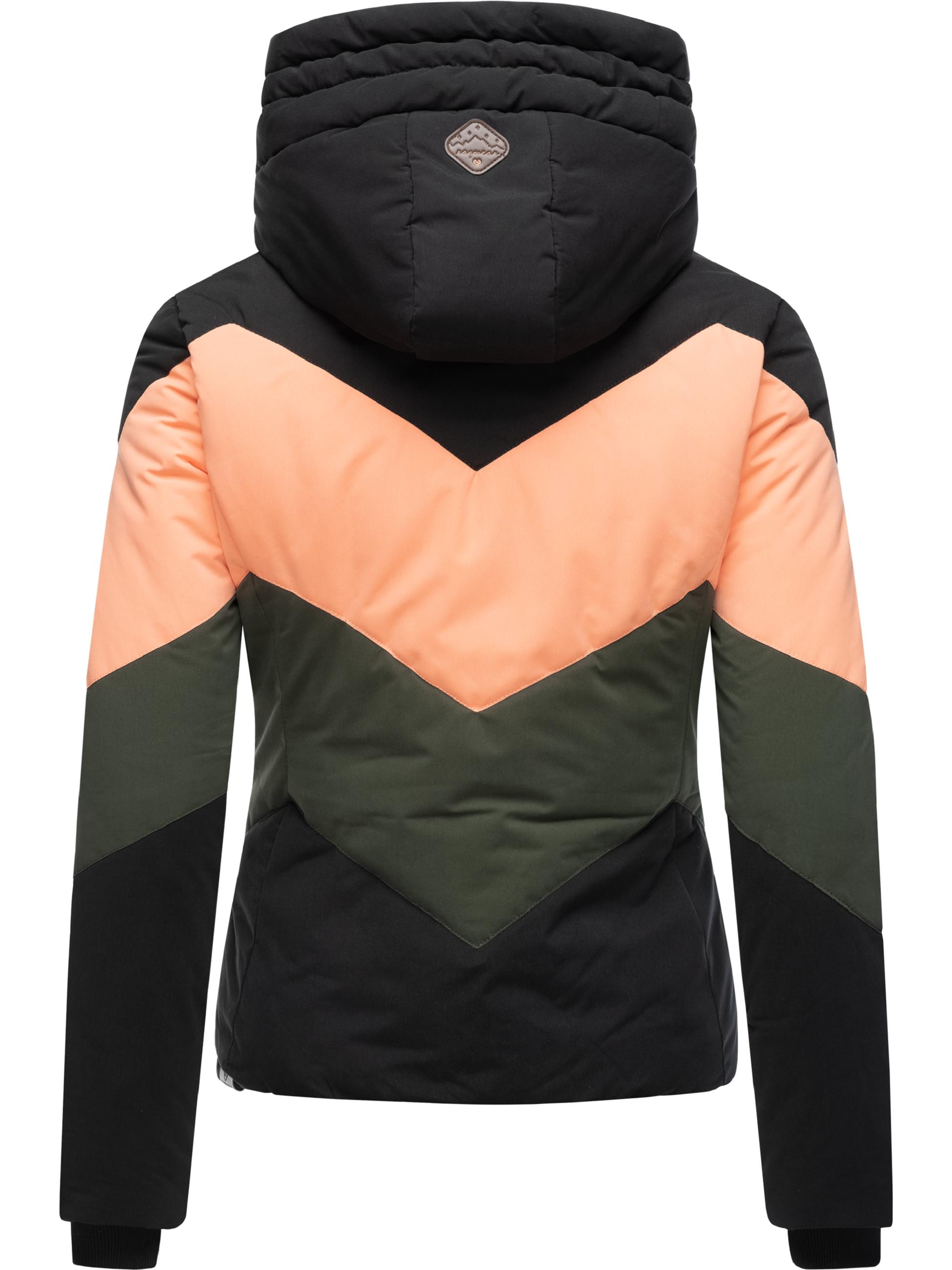 Winter Steppjacke Multicolor mit Kapuze "Novva Block" Black