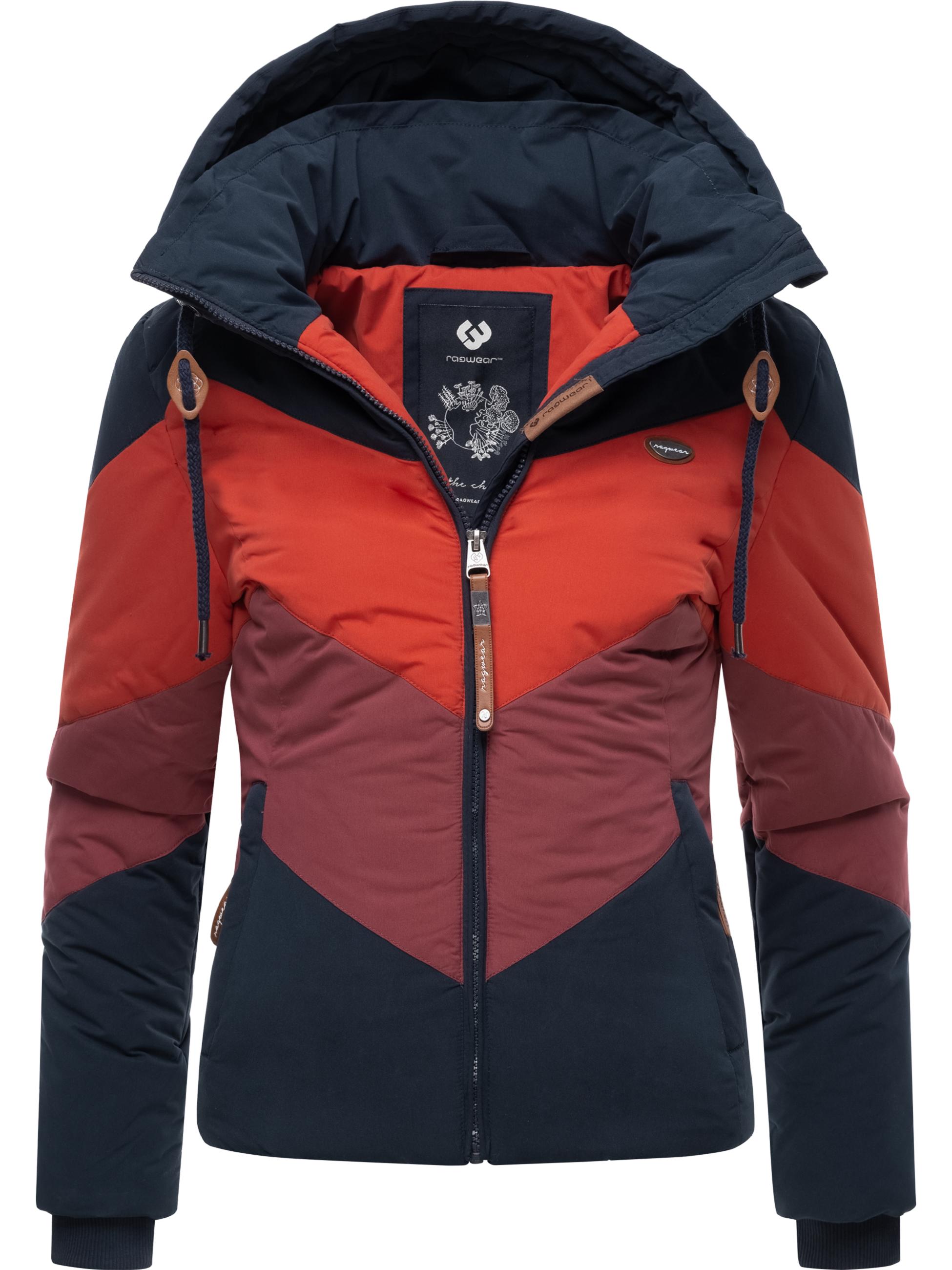 Winter Steppjacke Multicolor mit Kapuze "Novva Block" Navy22