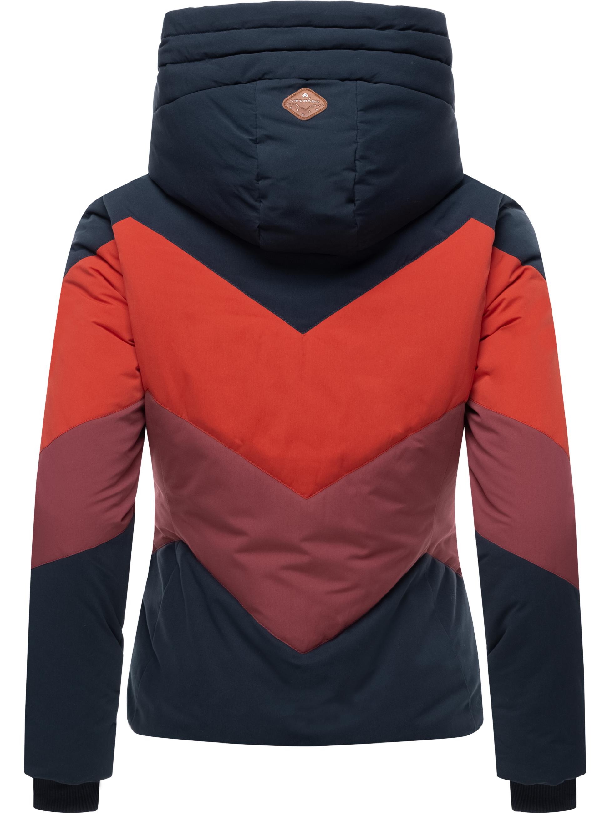 Winter Steppjacke Multicolor mit Kapuze "Novva Block" Navy22