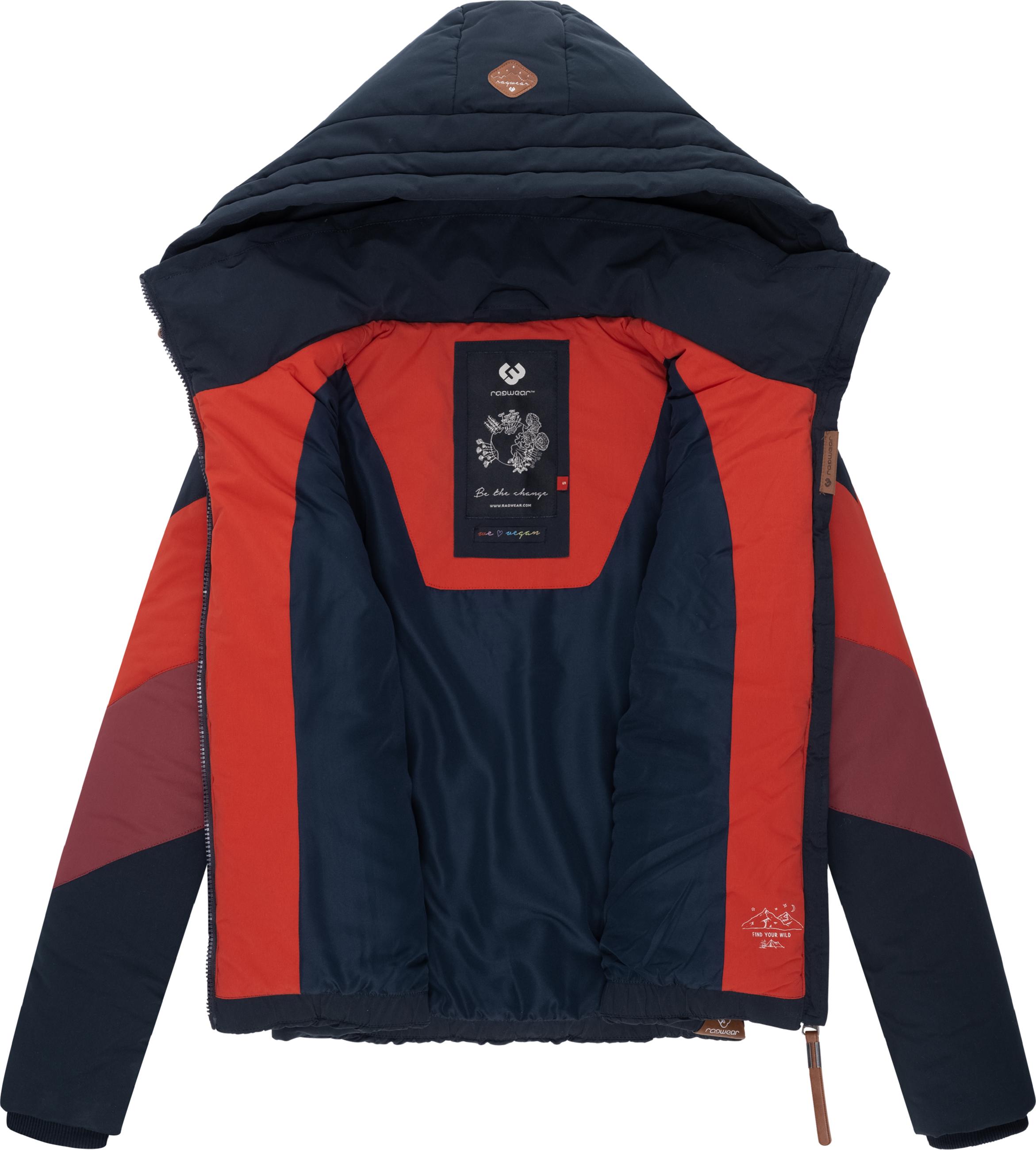 Winter Steppjacke Multicolor mit Kapuze "Novva Block" Navy22