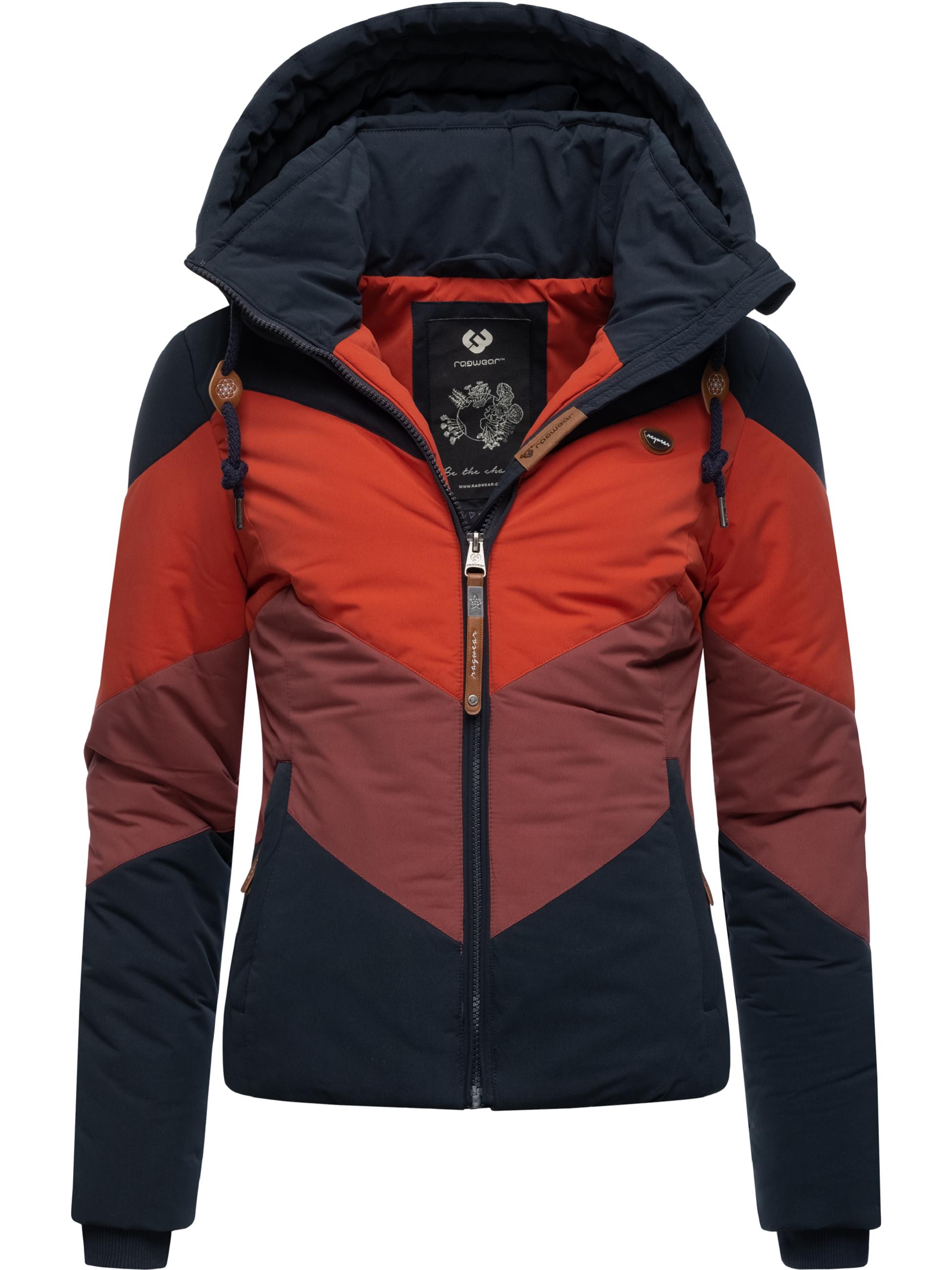 Winter Steppjacke Multicolor mit Kapuze "Novva Block" Navy