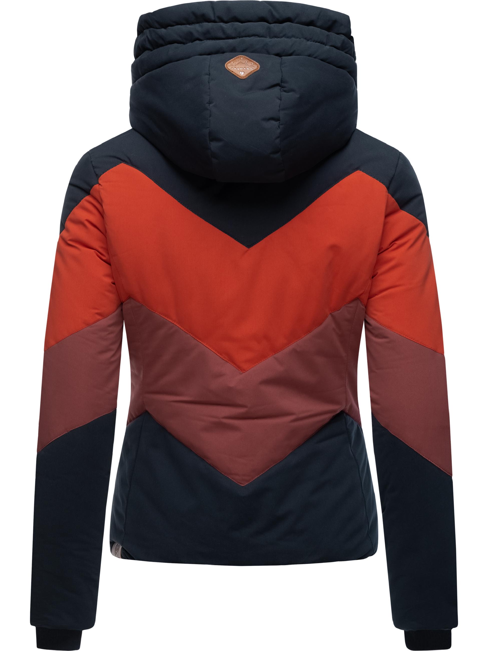 Winter Steppjacke Multicolor mit Kapuze "Novva Block" Navy