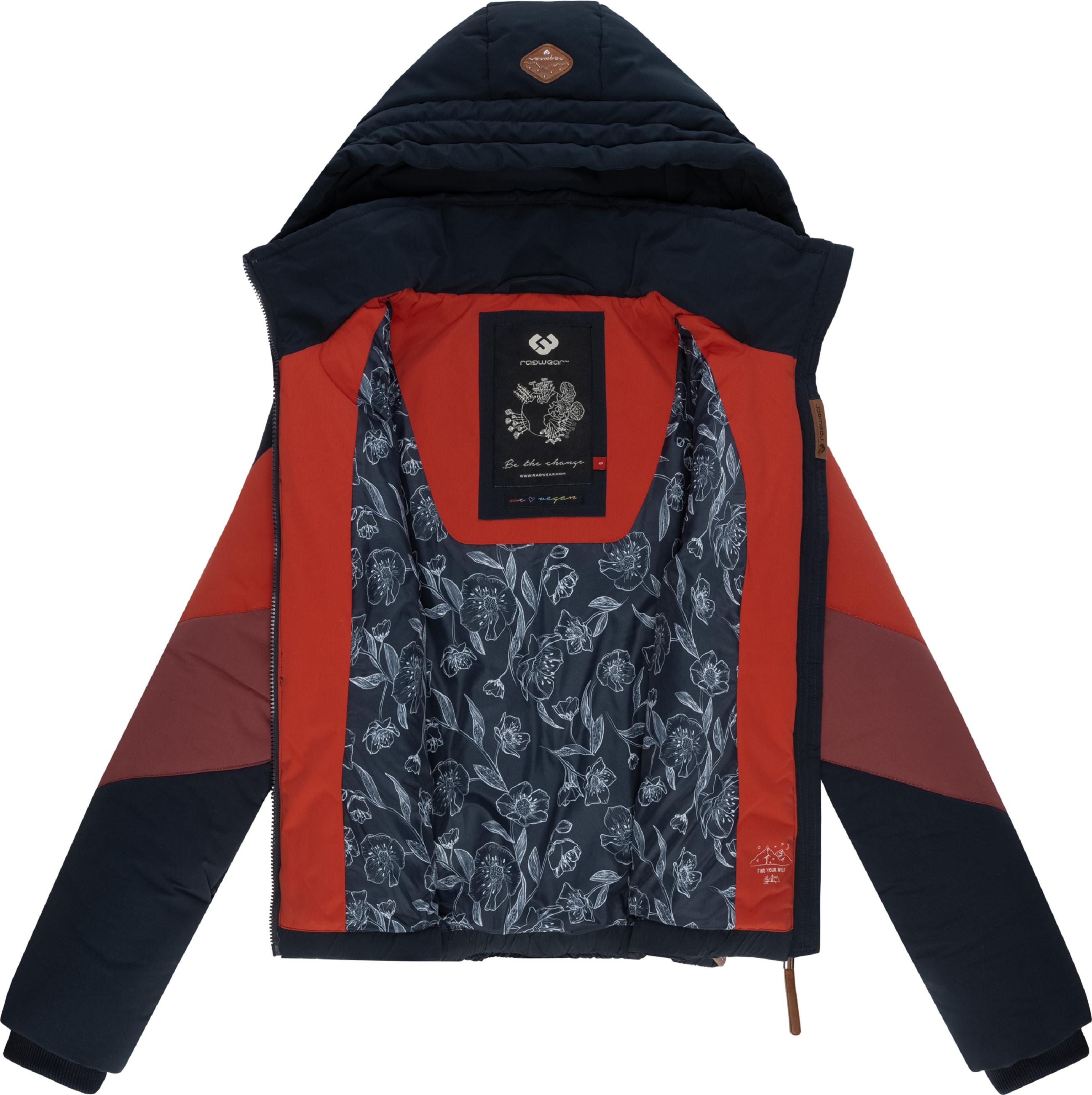 Winter Steppjacke Multicolor mit Kapuze "Novva Block" Navy