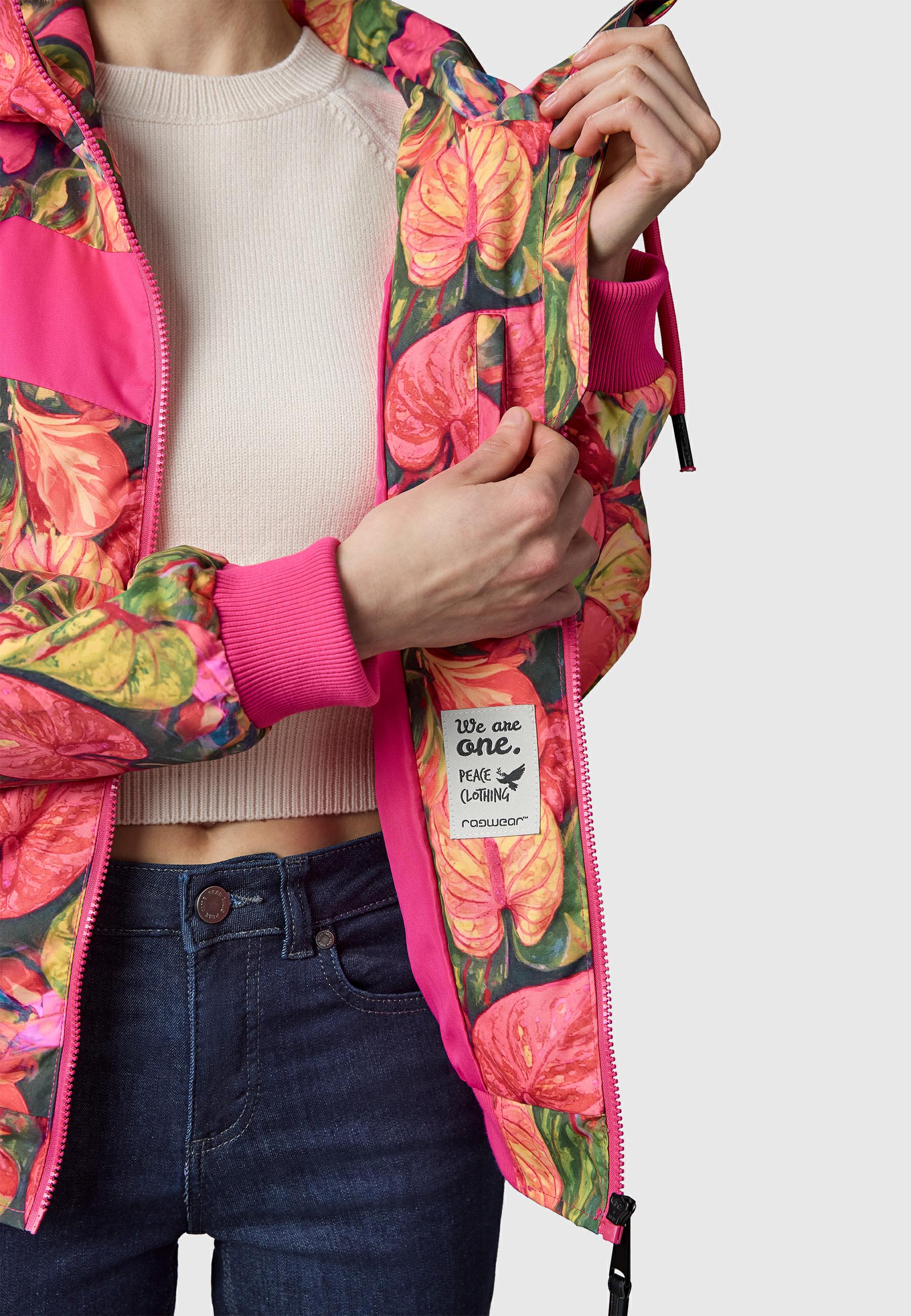 Leichte wasserdichte  Übergangsjacke mit Alloverprint "Nuggie Block Flower" Multi Combo26