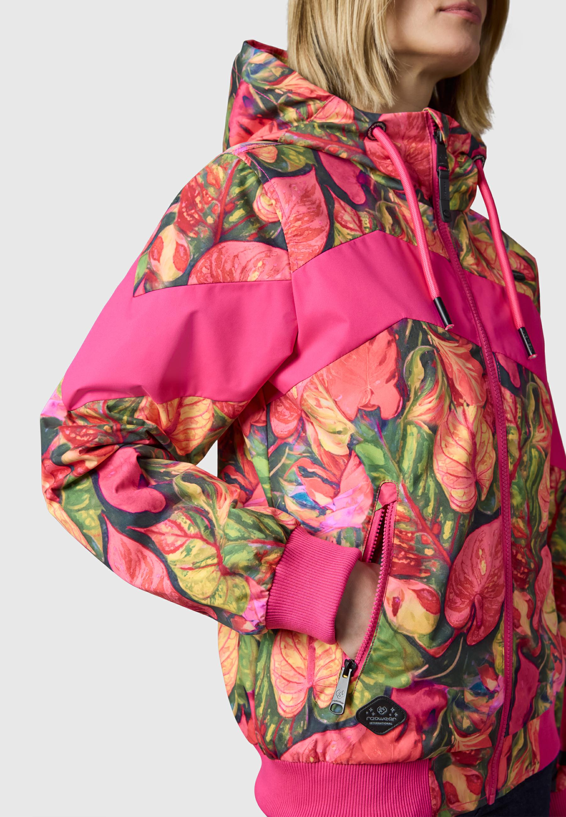 Leichte wasserdichte  Übergangsjacke mit Alloverprint "Nuggie Block Flower" Multi Combo26