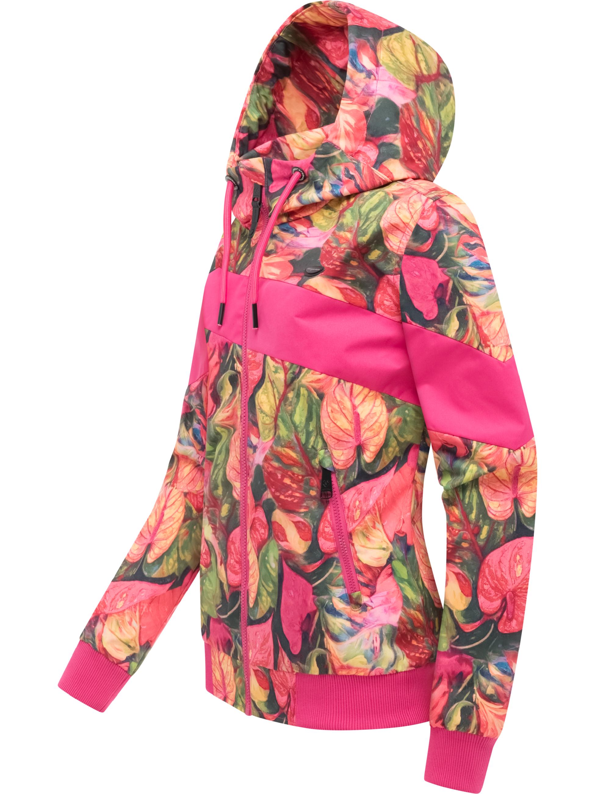 Leichte wasserdichte Übergangsjacke mit Alloverprint "Nuggie Block Flower" Multi Combo26