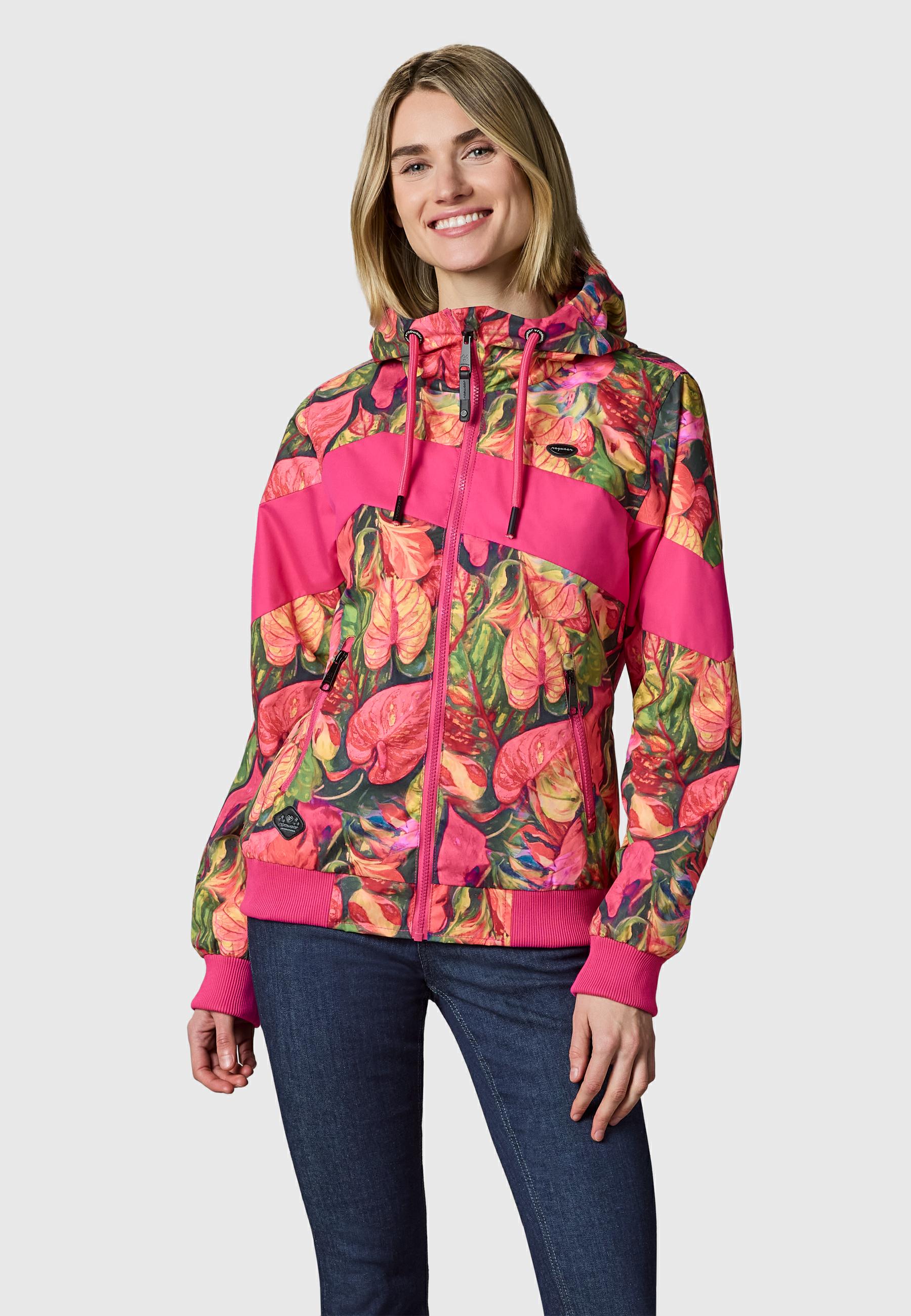 Leichte wasserdichte  Übergangsjacke mit Alloverprint "Nuggie Block Flower" Multi Combo26