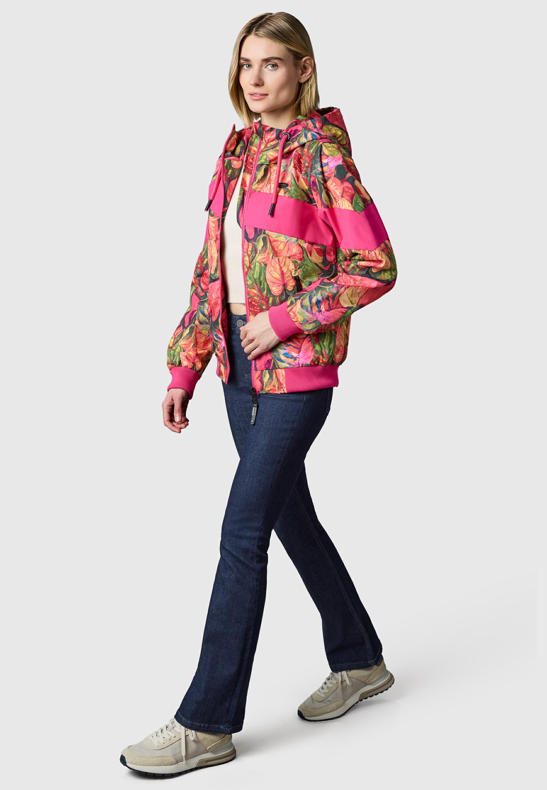 Leichte wasserdichte  Übergangsjacke mit Alloverprint "Nuggie Block Flower" Multi Combo26
