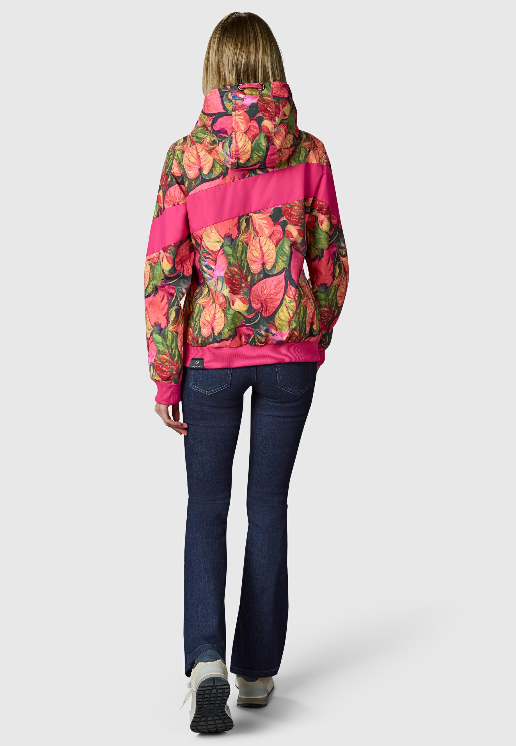 Leichte wasserdichte  Übergangsjacke mit Alloverprint "Nuggie Block Flower" Multi Combo26