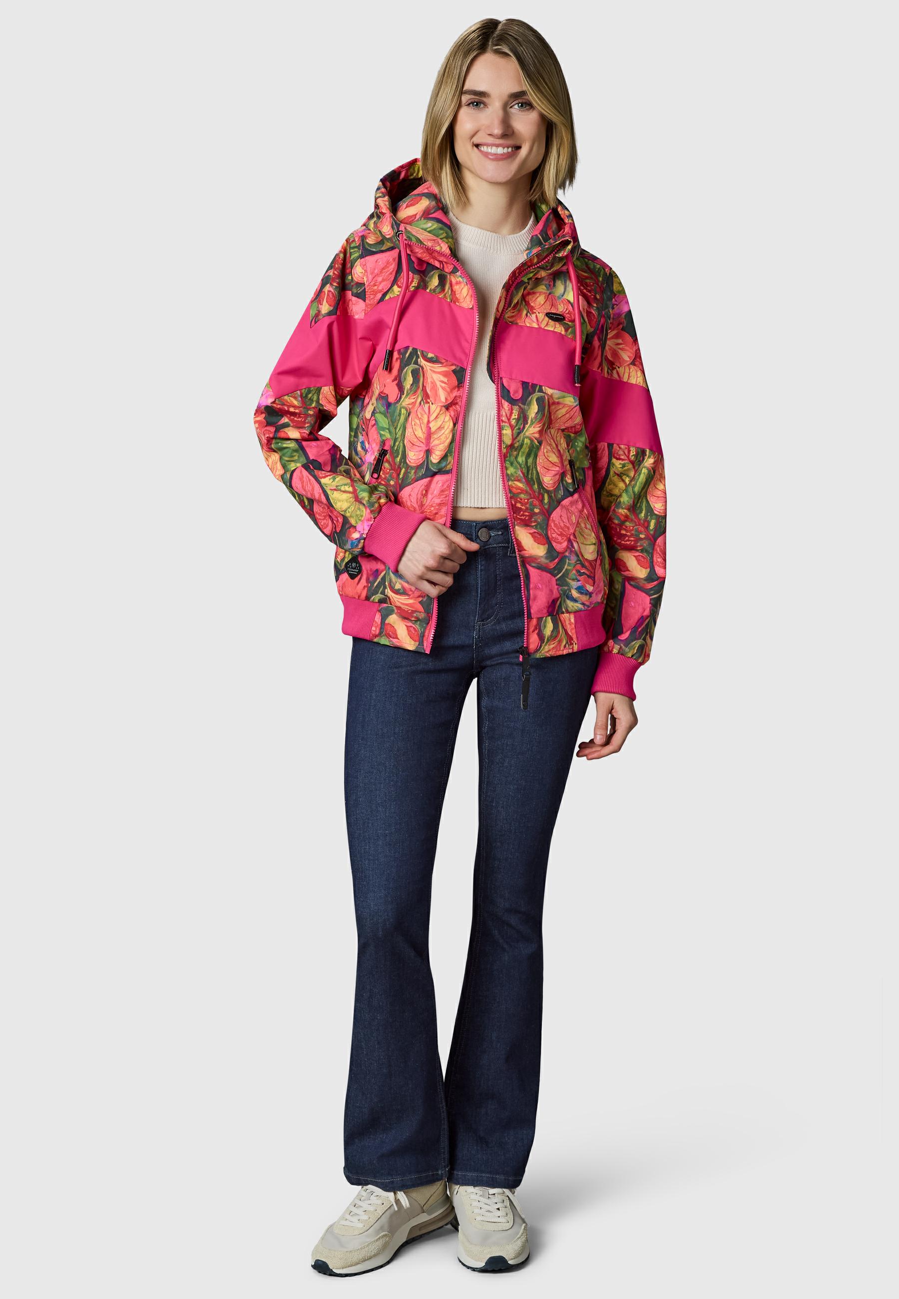 Leichte wasserdichte  Übergangsjacke mit Alloverprint "Nuggie Block Flower" Multi Combo26
