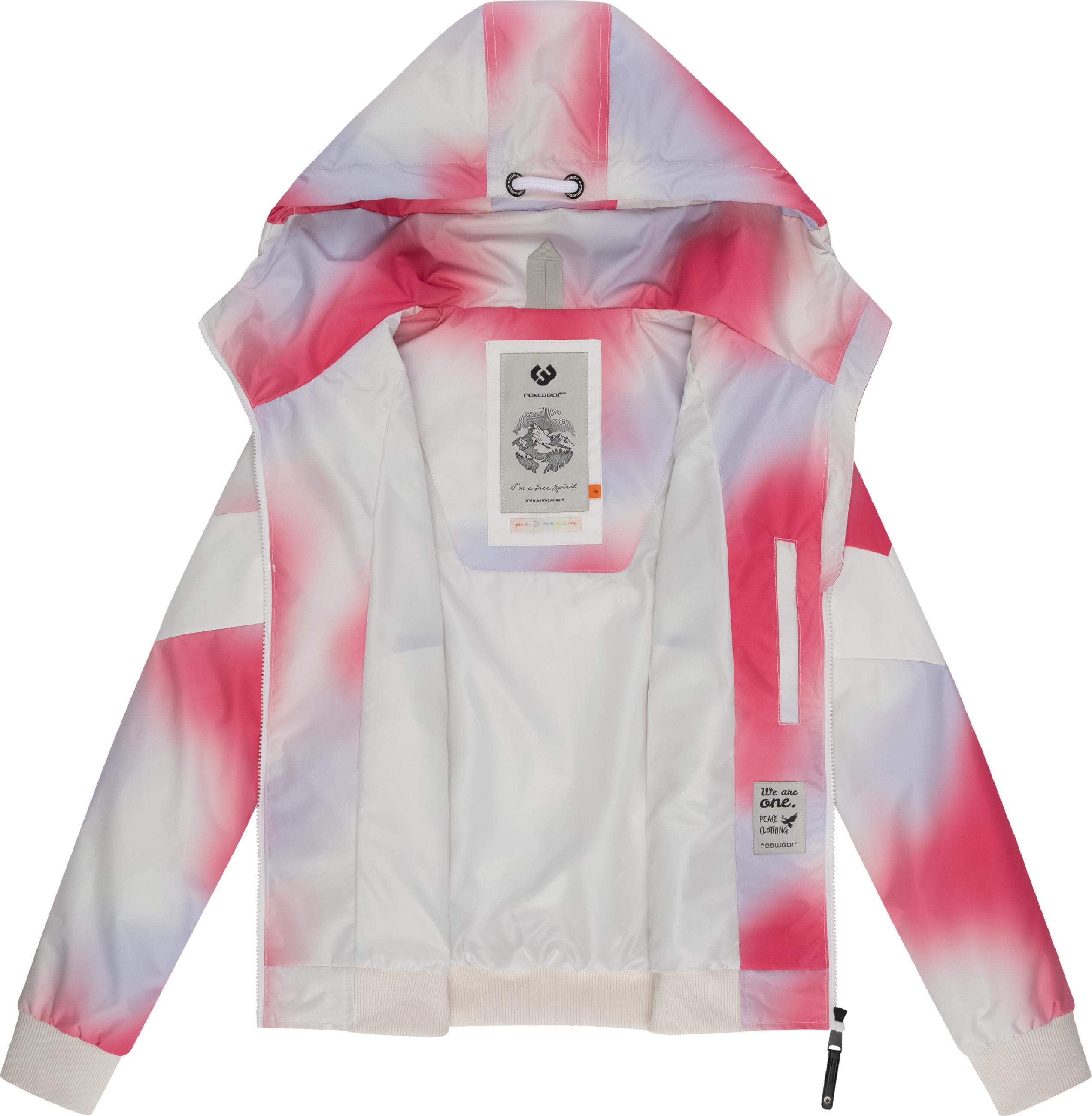 Leichte Übergangsjacke mit Kapuze "Nuggie Block Ombre Intl." Magenta24