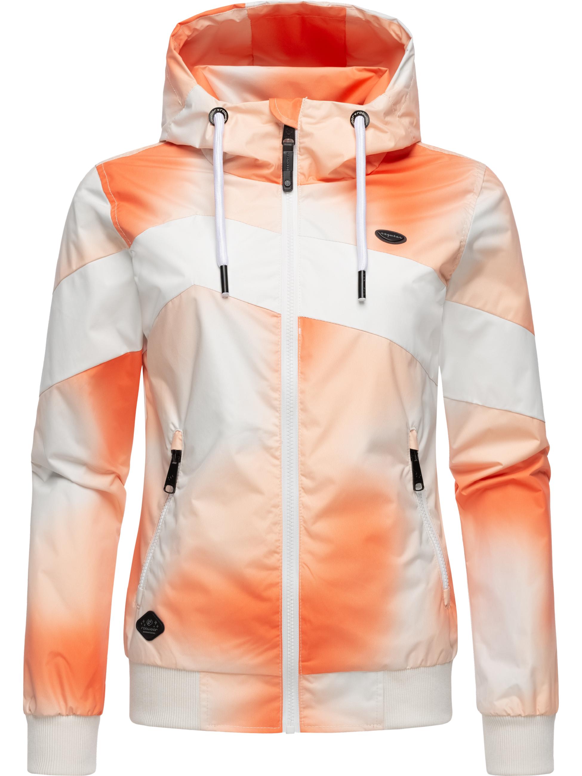 Leichte wasserdichte Übergangsjacke mit Kapuze "Nuggie Block Ombre Intl." Orange24