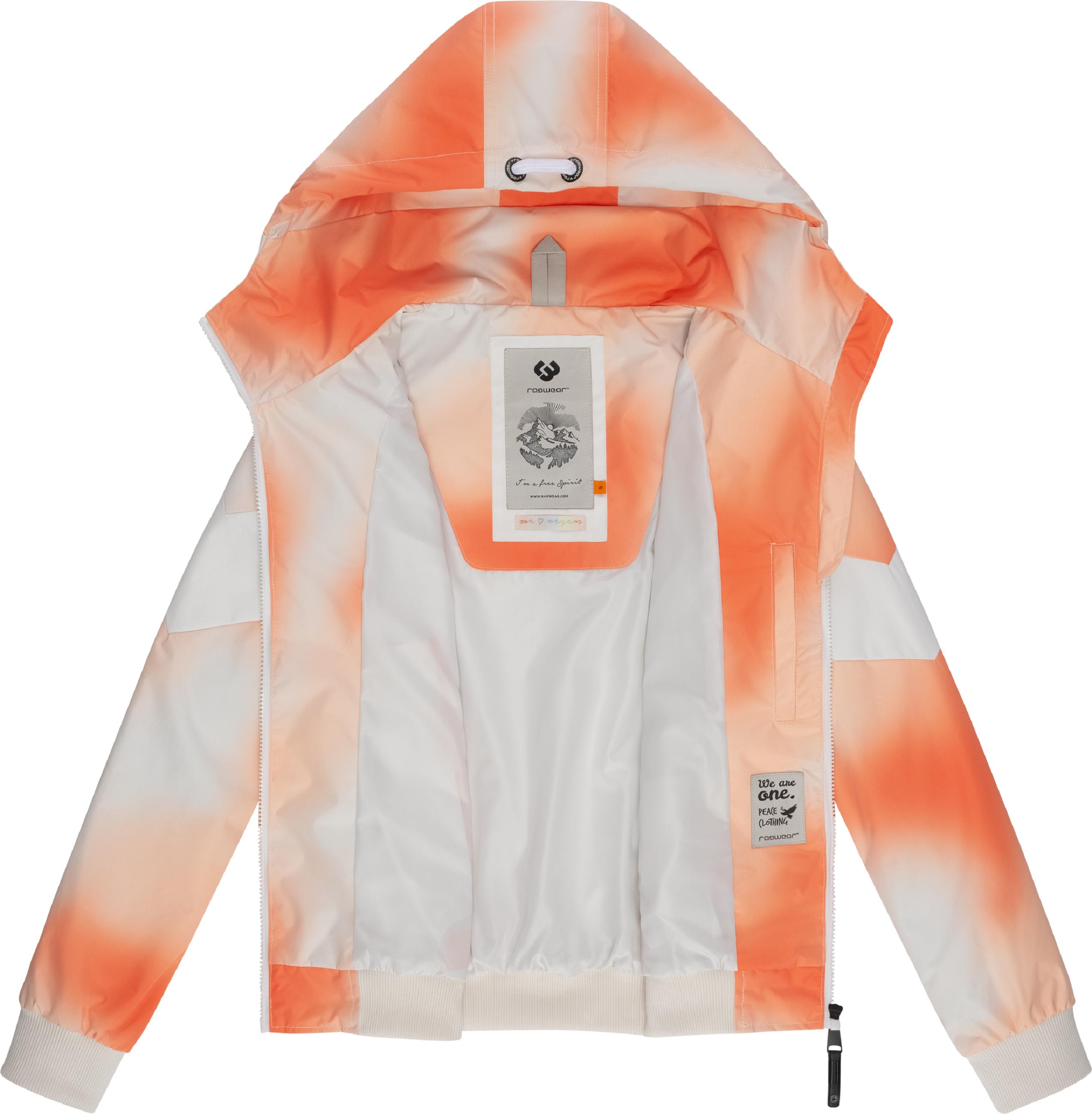 Leichte wasserdichte Übergangsjacke mit Kapuze "Nuggie Block Ombre Intl." Orange24