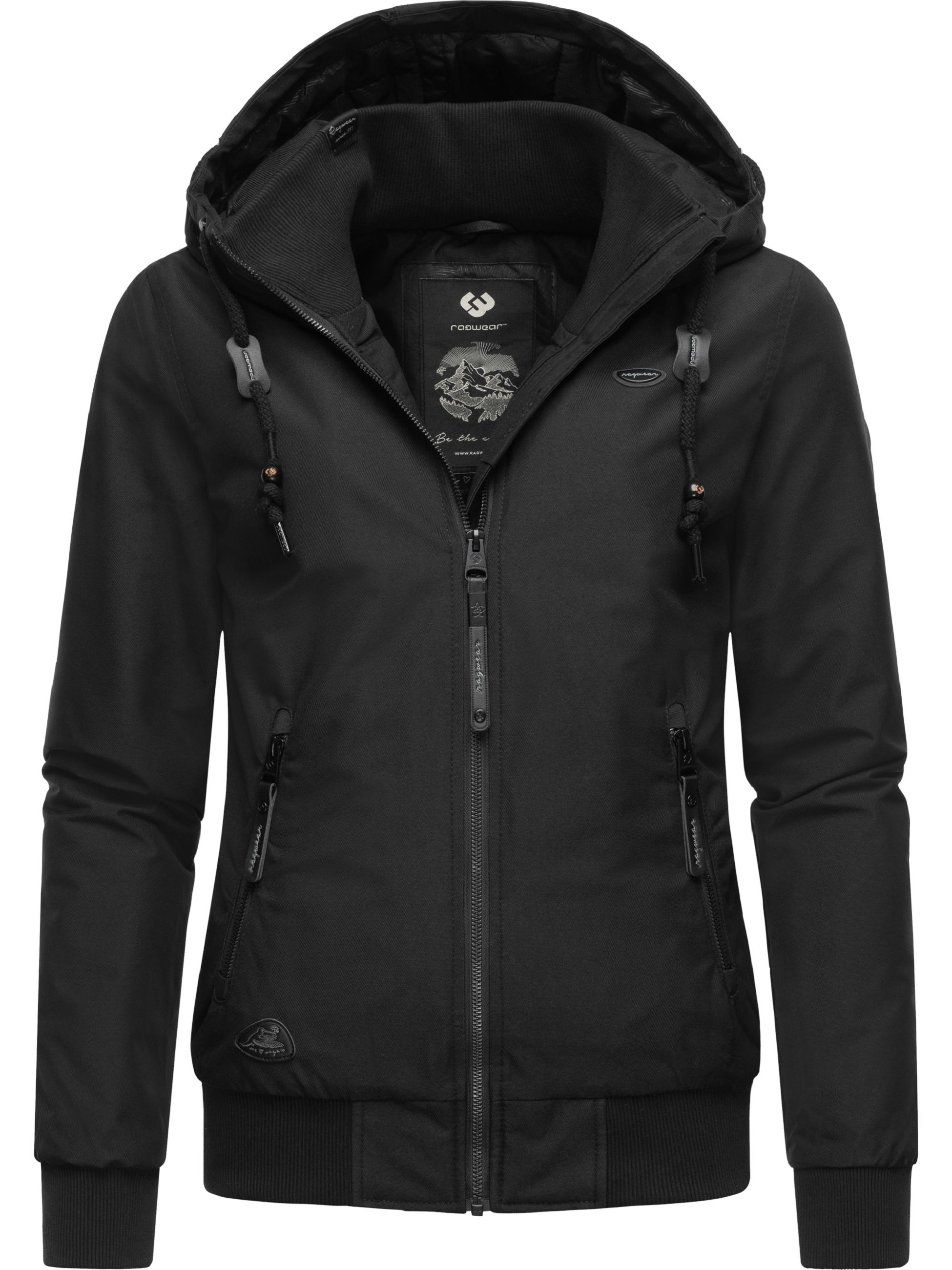 Winterjacke mit Kapuze "Nuggie Melange" Black