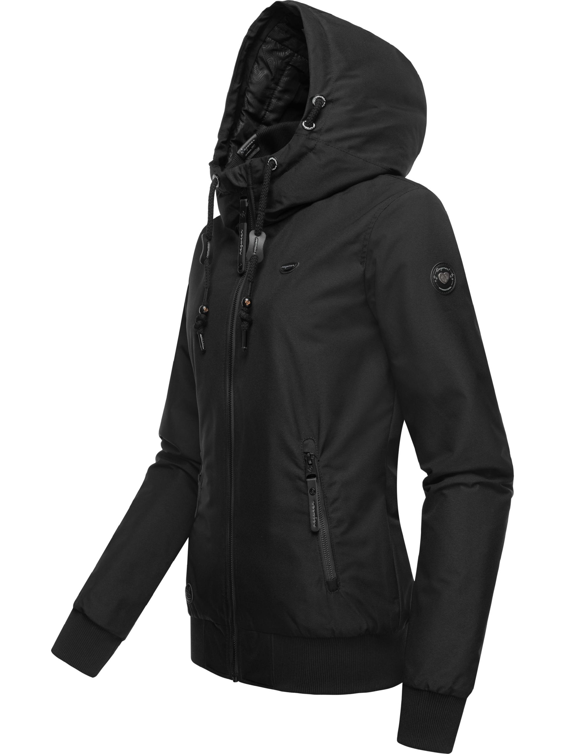 Winterjacke mit Kapuze "Nuggie Melange" Black