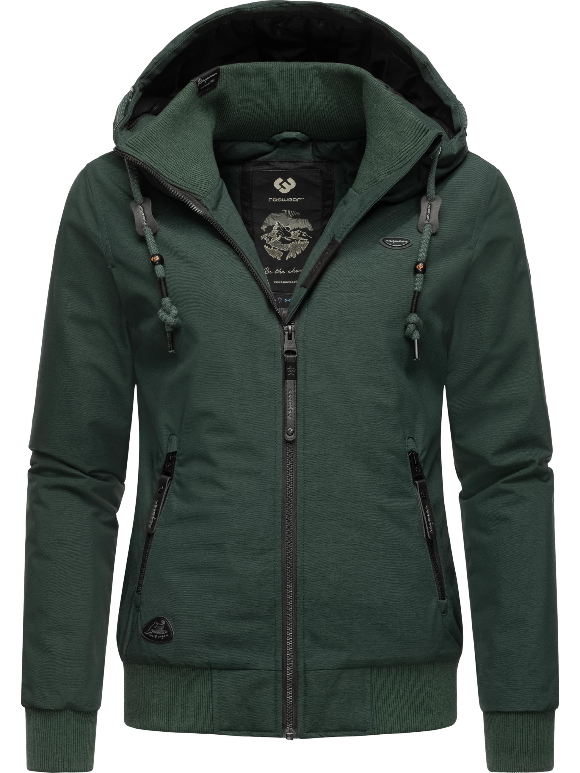 Winterjacke mit Kapuze "Nuggie Melange" Dark Green