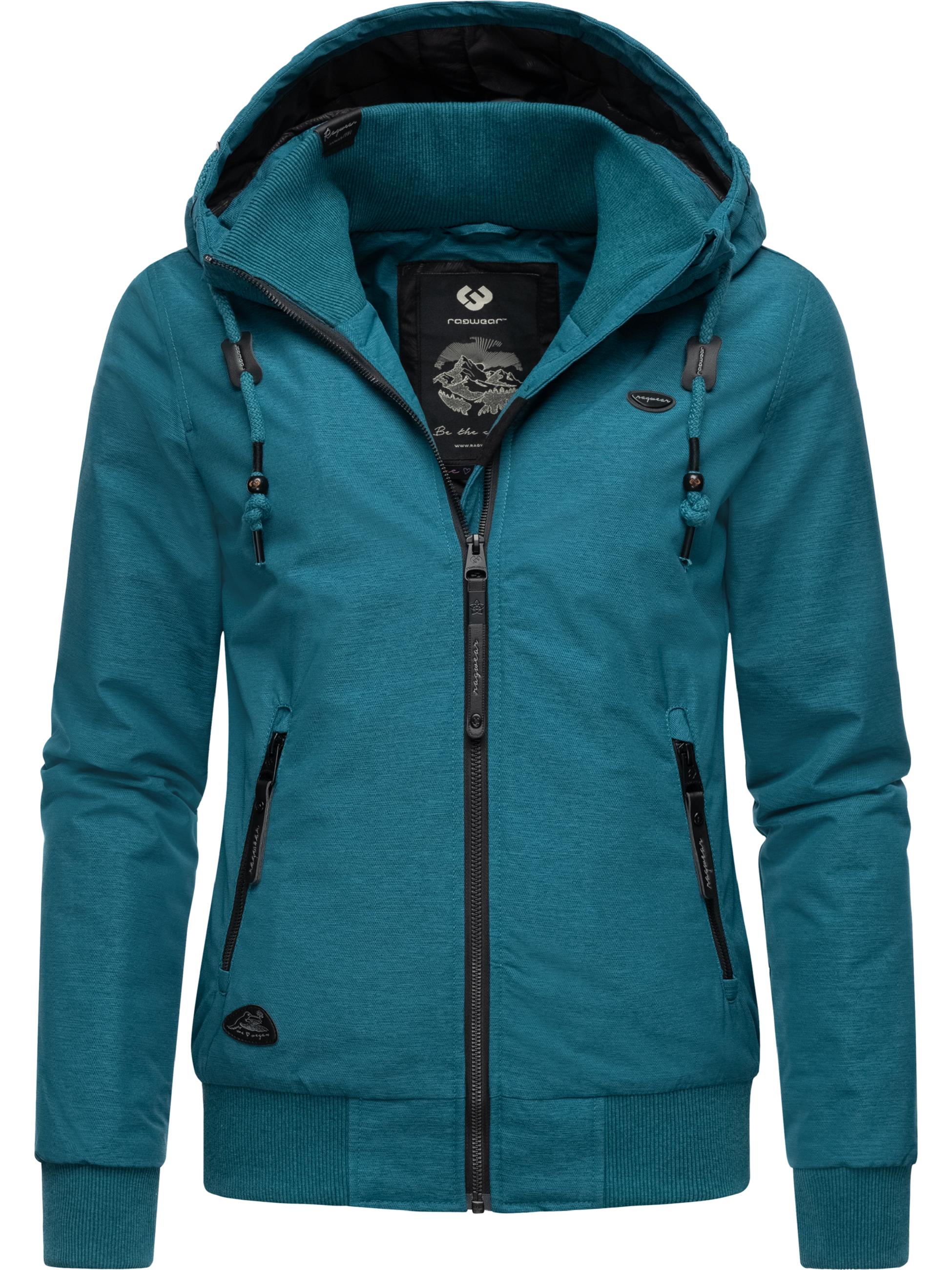 Winterjacke mit Kapuze "Nuggie Melange" Deep Ocean