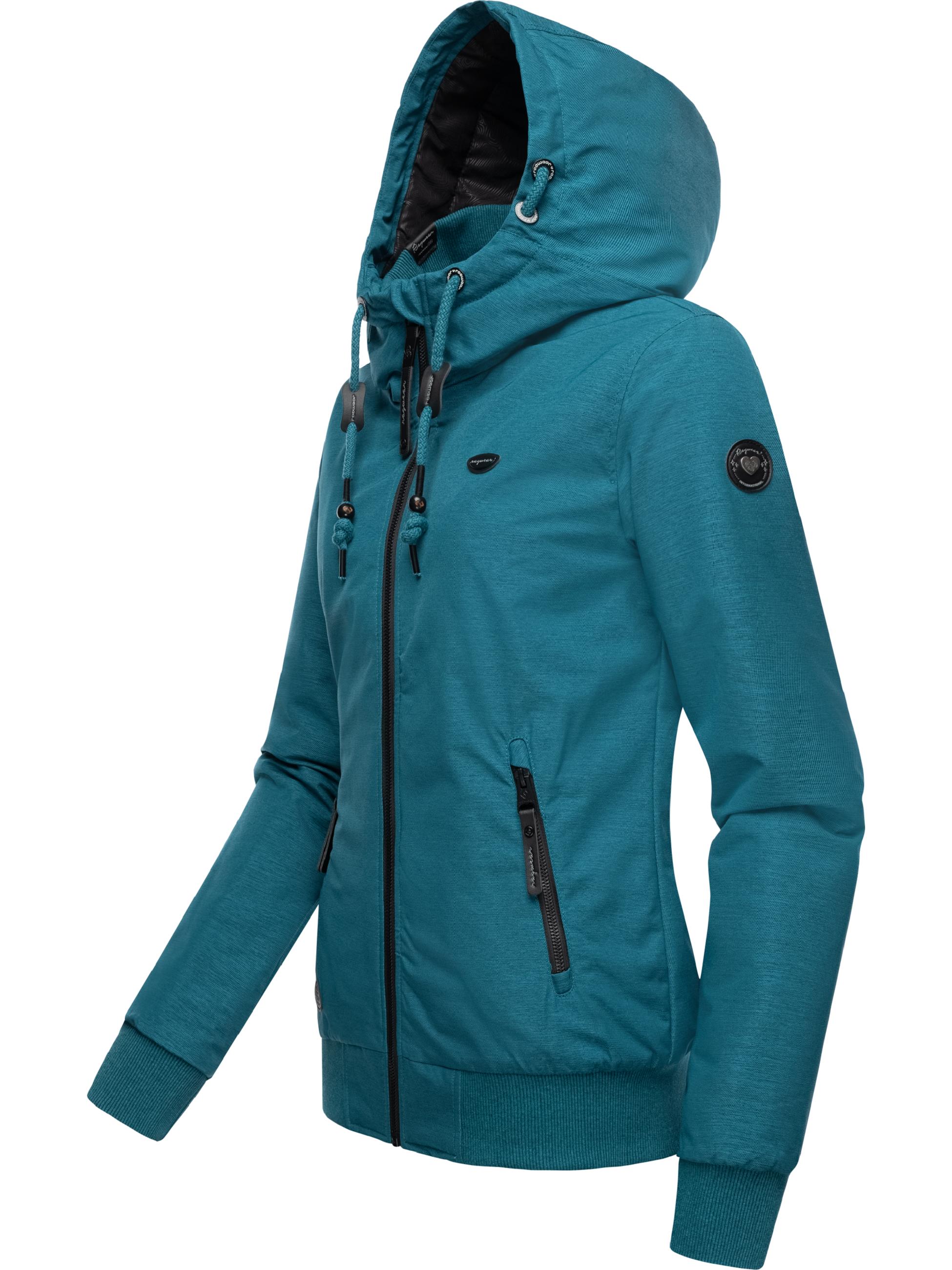 Winterjacke mit Kapuze "Nuggie Melange" Deep Ocean