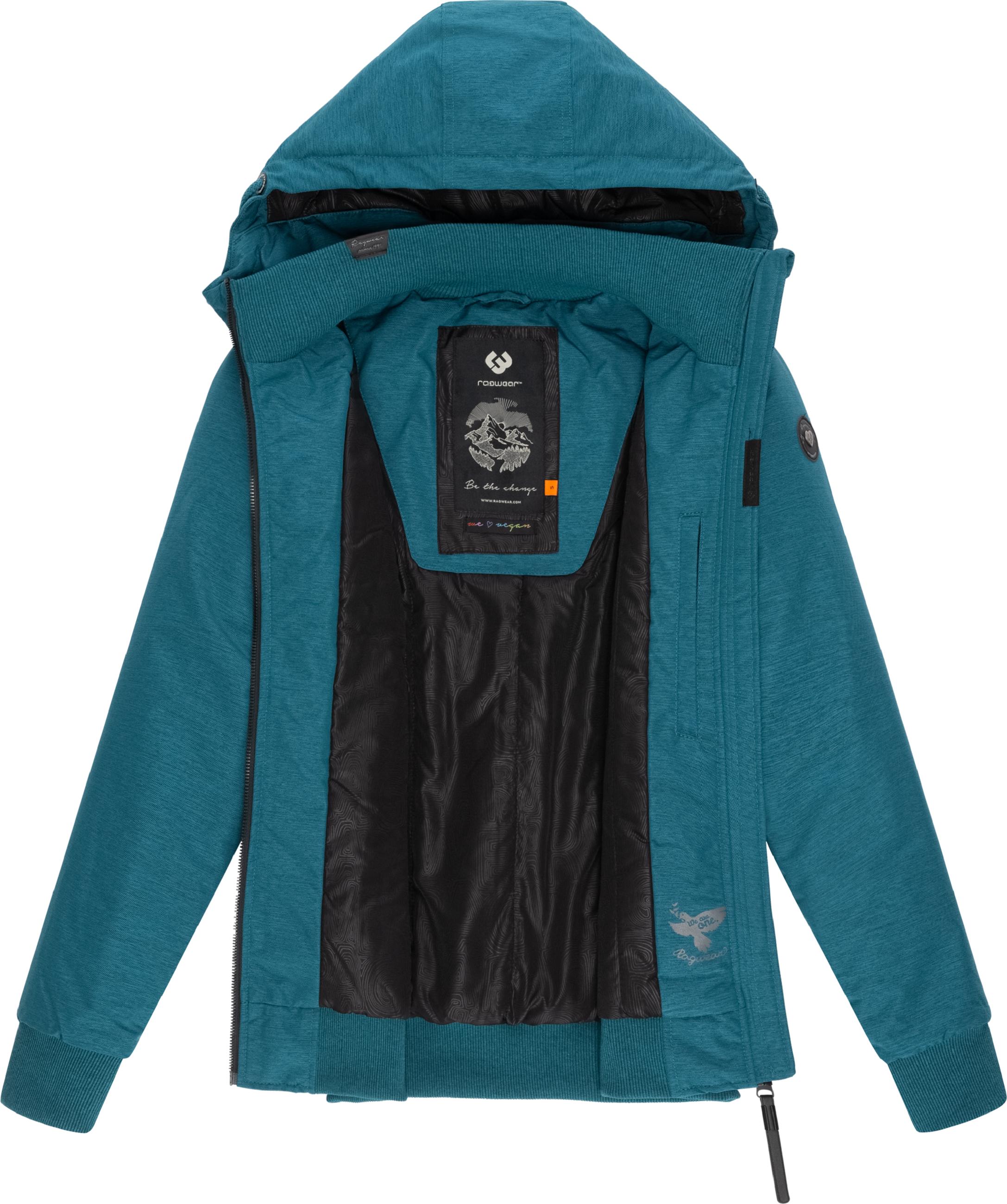 Winterjacke mit Kapuze "Nuggie Melange" Deep Ocean