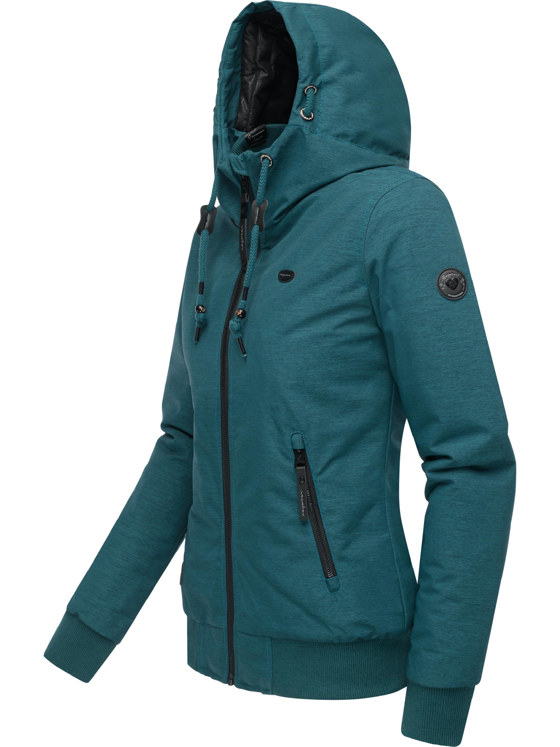 Wasserdichte Winterjacke mit Kapuze "Nuggie Melange" Pine Green25