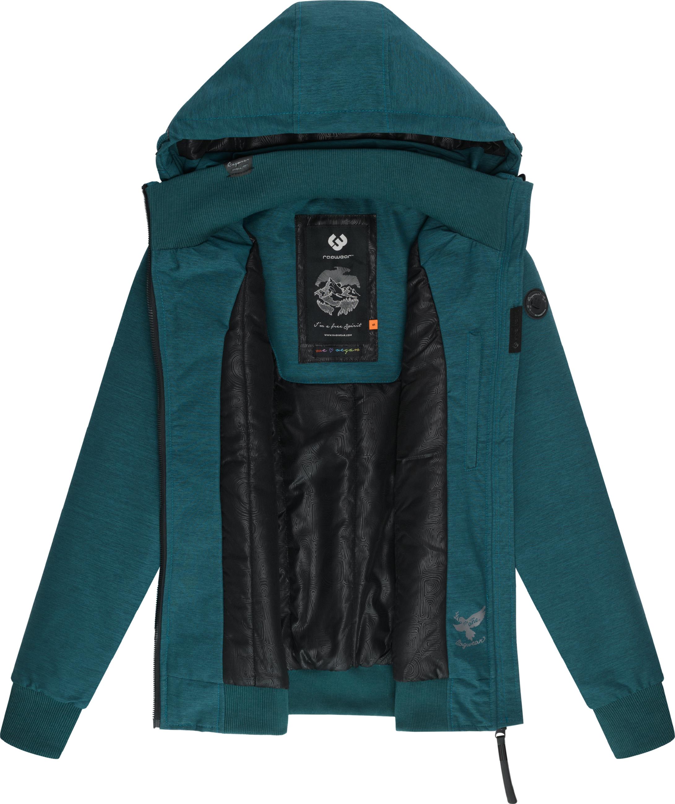 Wasserdichte Winterjacke mit Kapuze "Nuggie Melange" Pine Green25