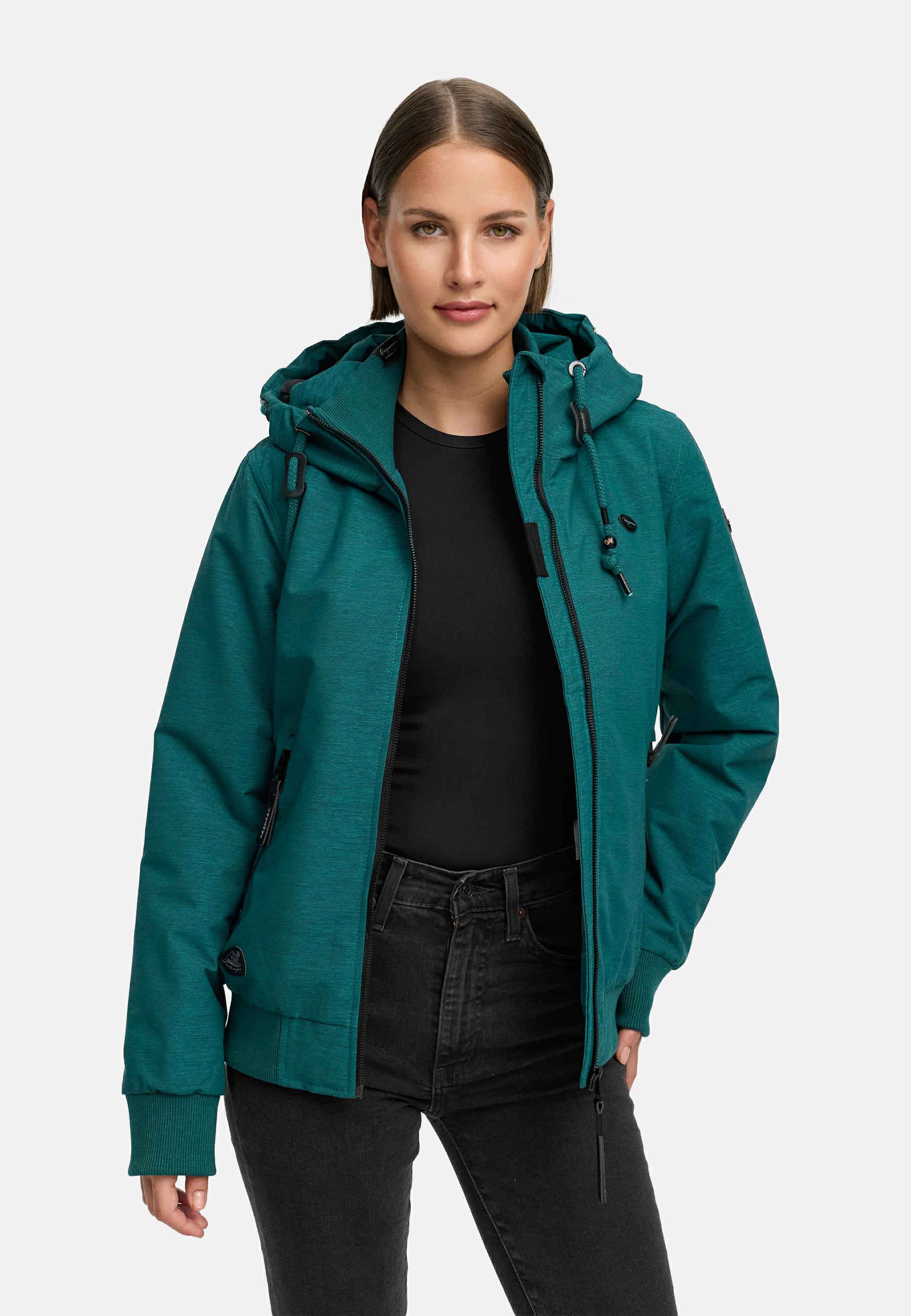 Wasserdichte Winterjacke mit Kapuze "Nuggie Melange" Pine Green25