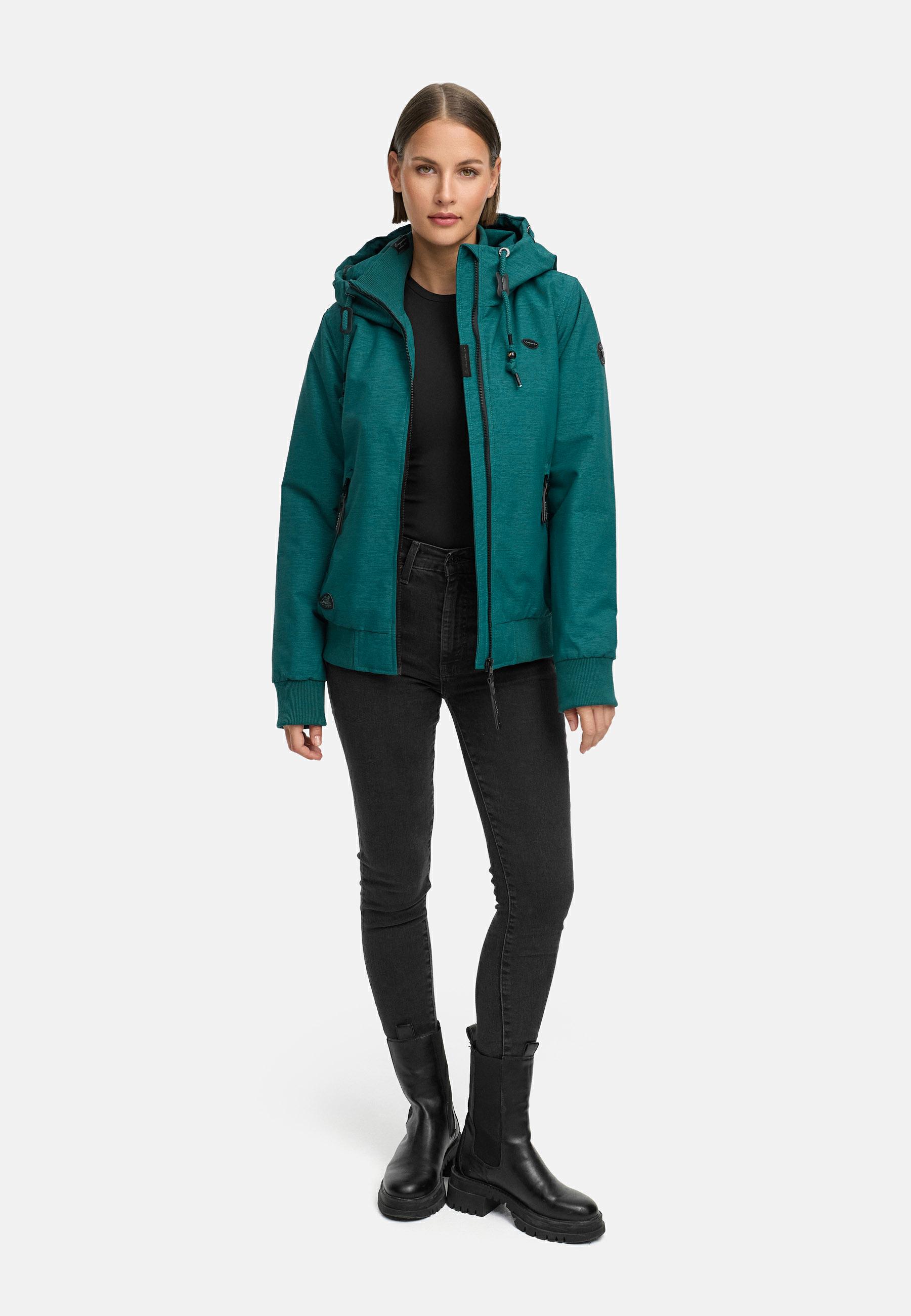 Wasserdichte Winterjacke mit Kapuze "Nuggie Melange" Pine Green25