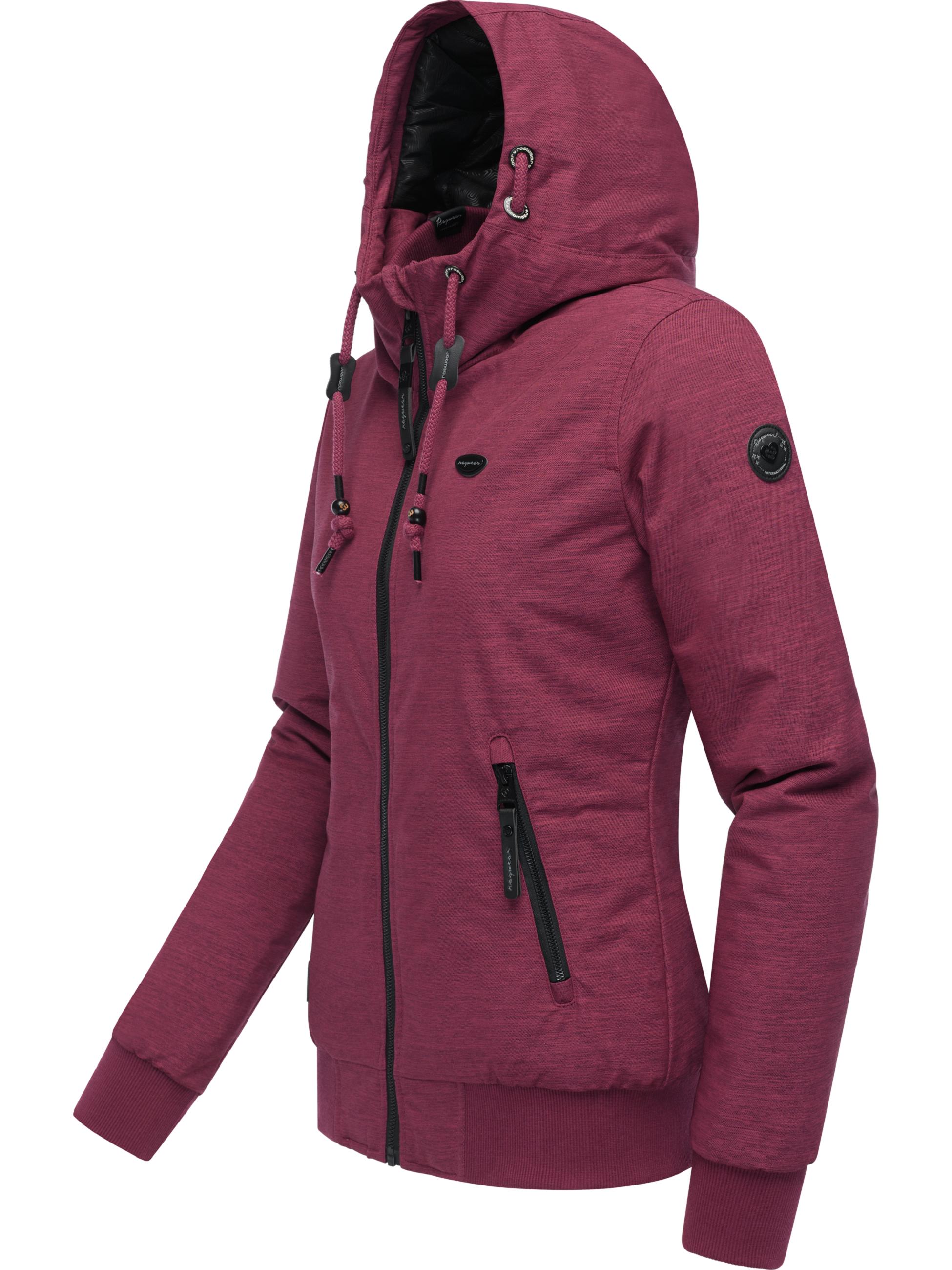 Wasserdichte Winterjacke mit Kapuze "Nuggie Melange" Wine25