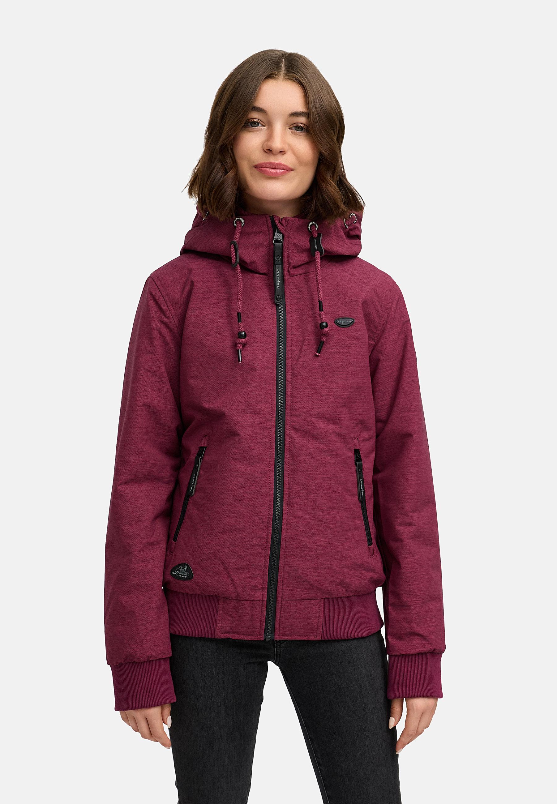 Wasserdichte Winterjacke mit Kapuze "Nuggie Melange" Wine25